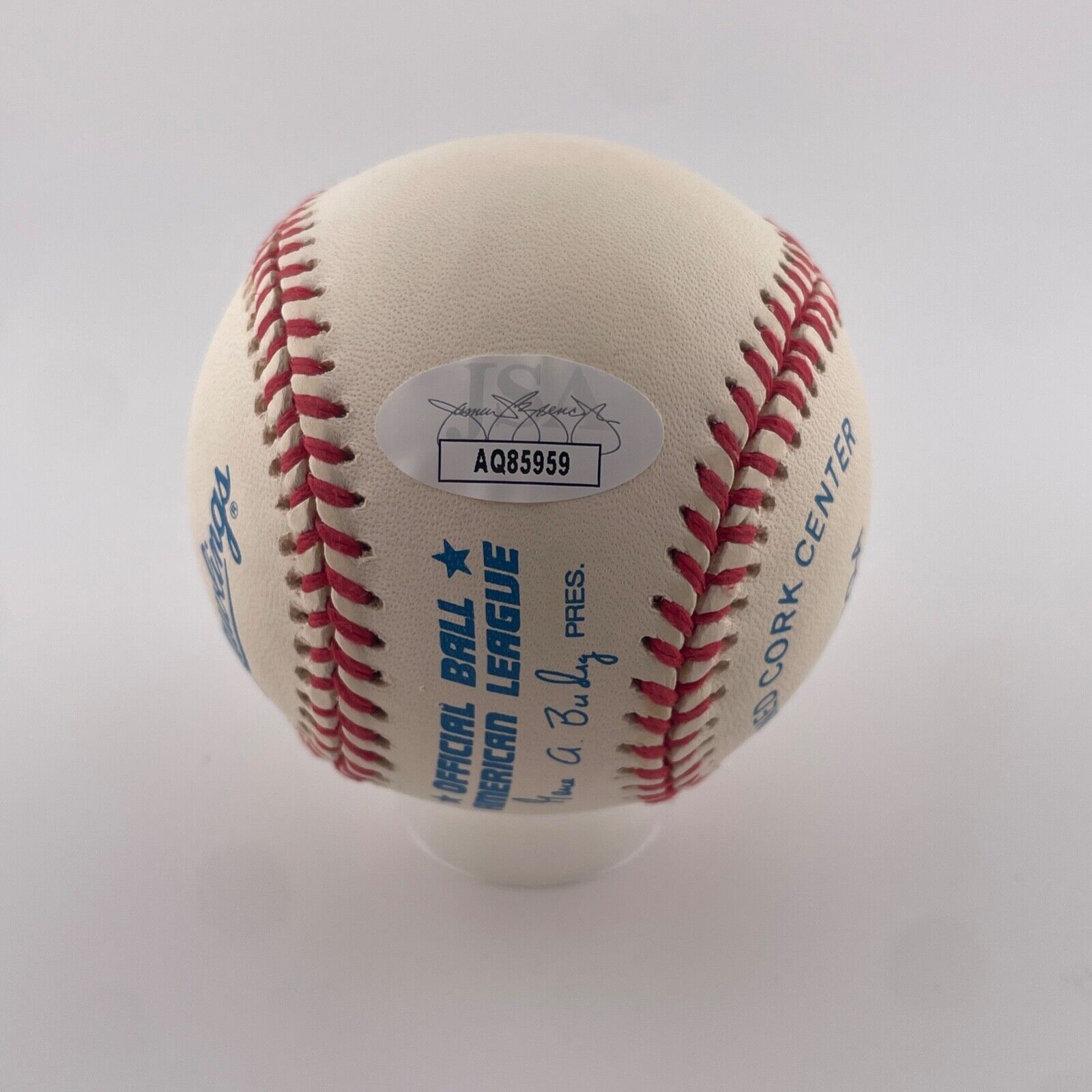 Don Larsen + David Wells Signed Inscribed Baseball. Yogi Berra Day. JSA.