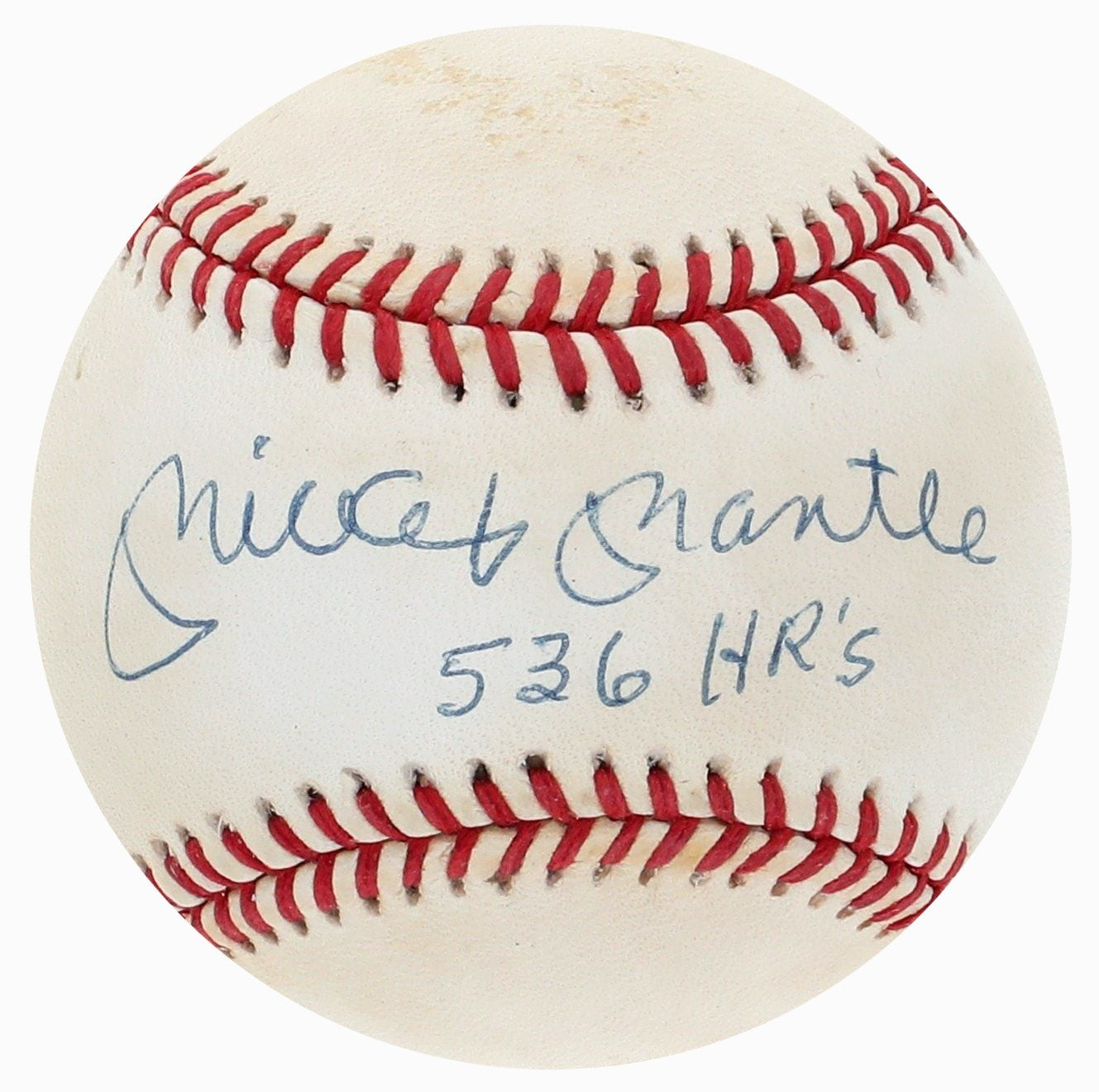 Mickey Mantle Single Signed & Inscribed Baseball, 536 HR’s. Auto PSA1