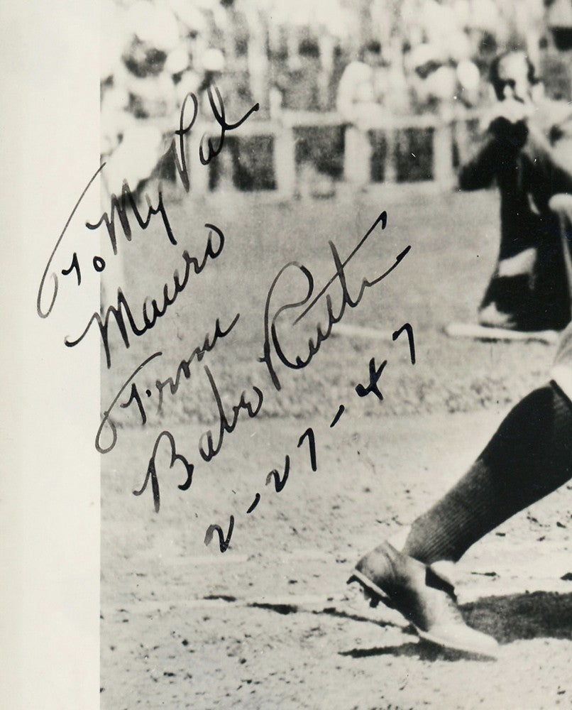 Babe Ruth Signed & Inscribed 8x10 Photo, NY Yankees. Auto PSA2