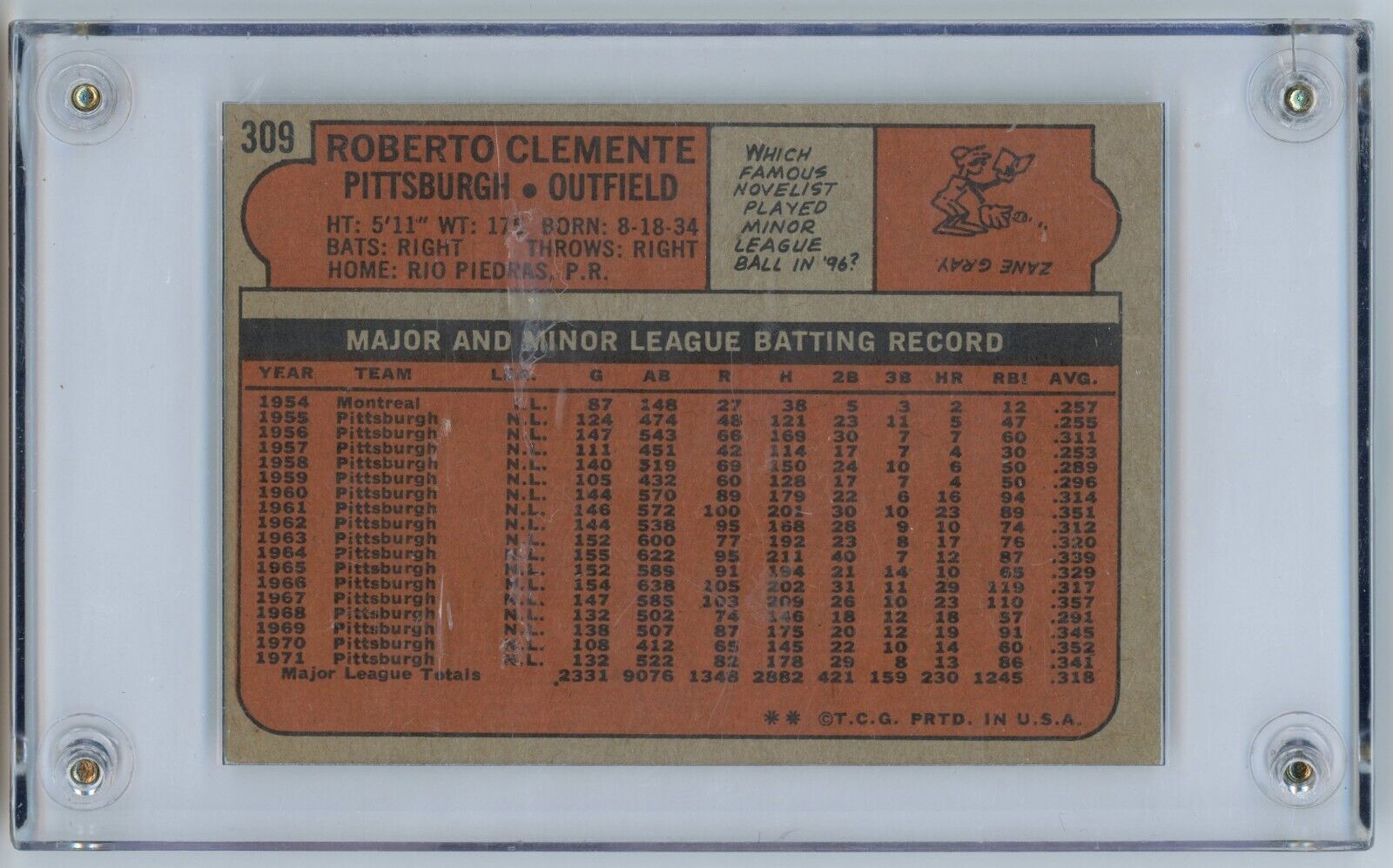1972 Topps Roberto Clemente.