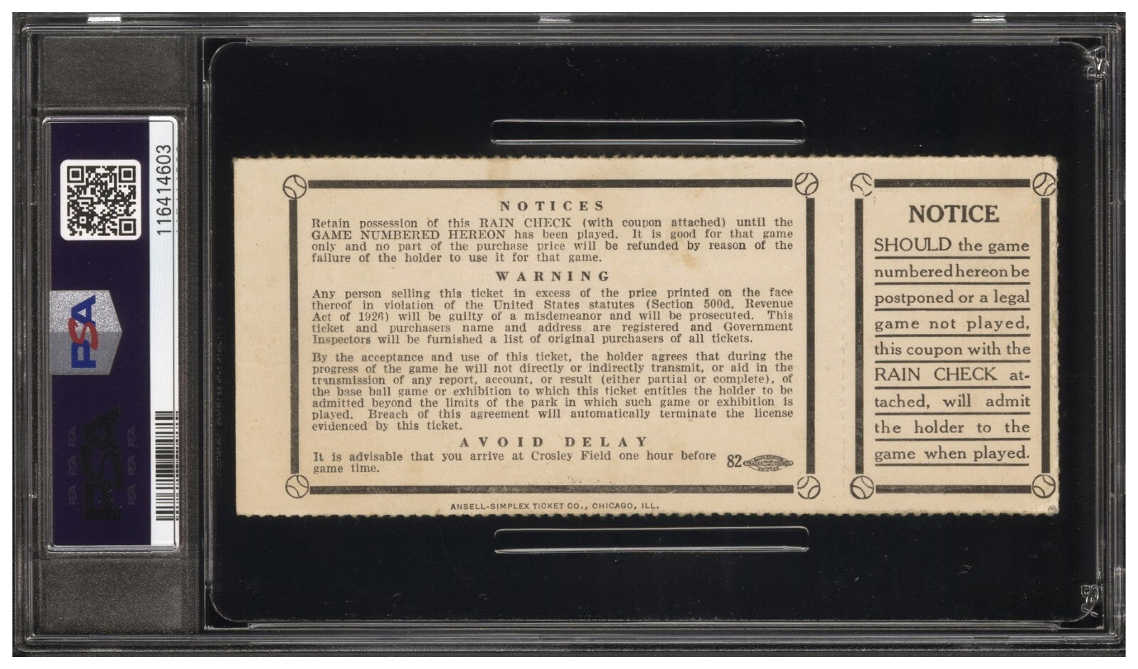 1939 World Series G4 Ticket. Yankees 8th Title, Gehrig&