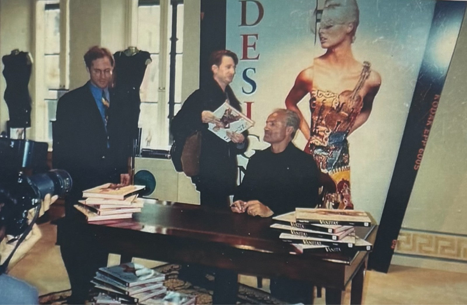 Gianni Versace Signed Autograph Display. Gigantic Signature Inscribed &