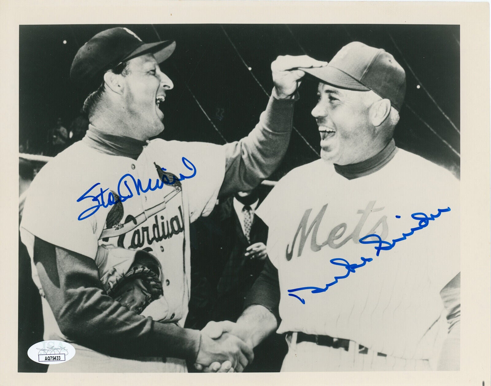 Stan Musial and Duke Snider Dual Signed 8x10 Photo. 1963 All-Star Game. JSA