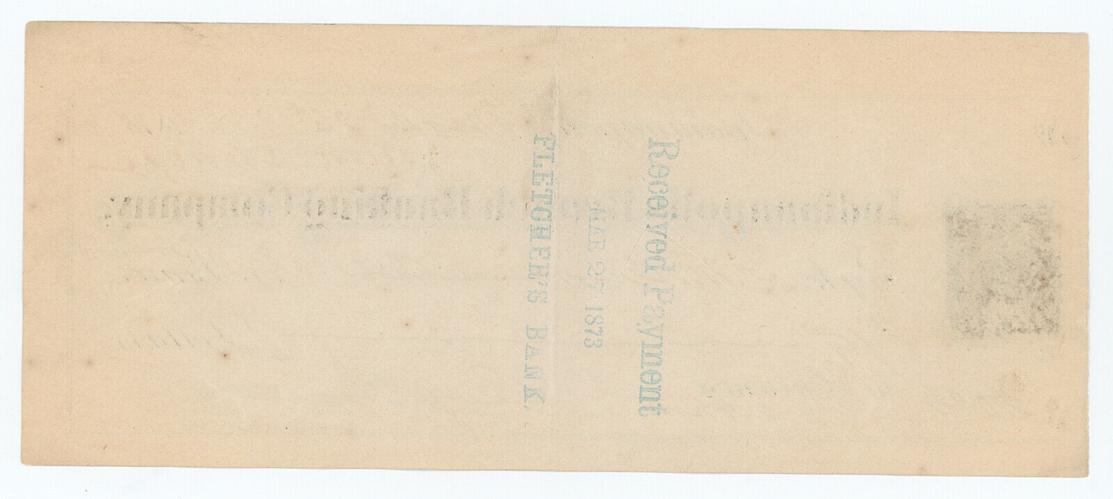 1873 President Benjamin Harrison Signed Check With Original Stamp. JSA