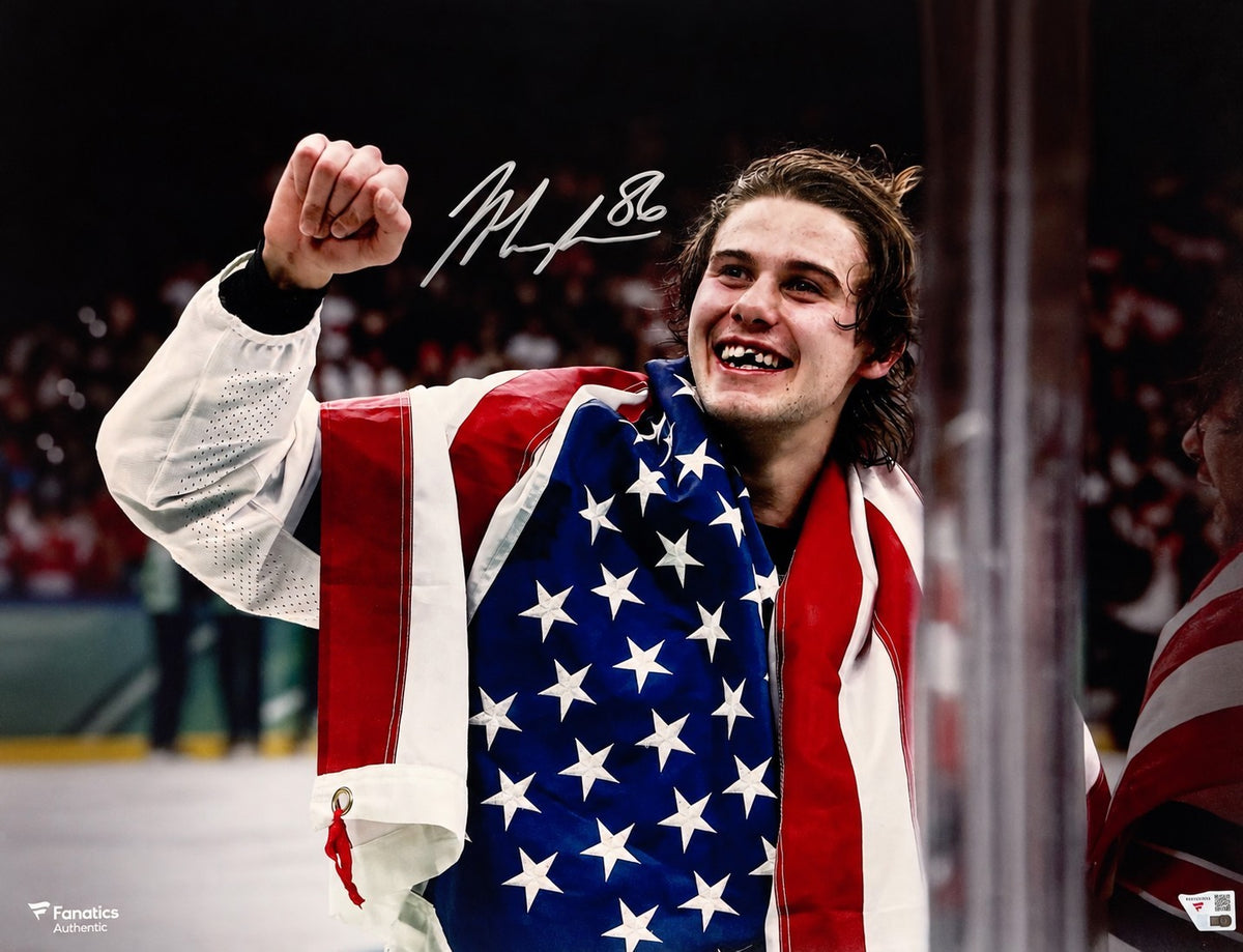 Jack Hughes Signed 16x20 Photo, Team USA Hockey Gold Medal. Auto Fanatics1