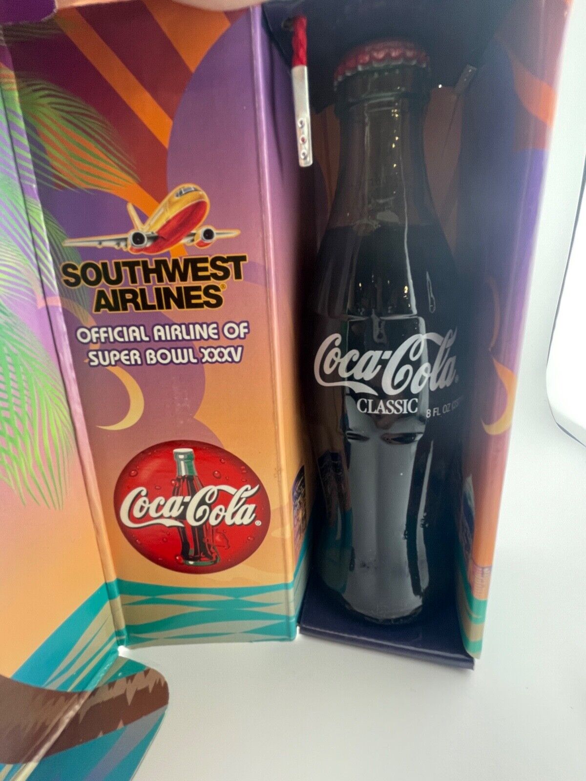 Super Bowl XXXV 2001 Coke Bottle Commemorative New in Box