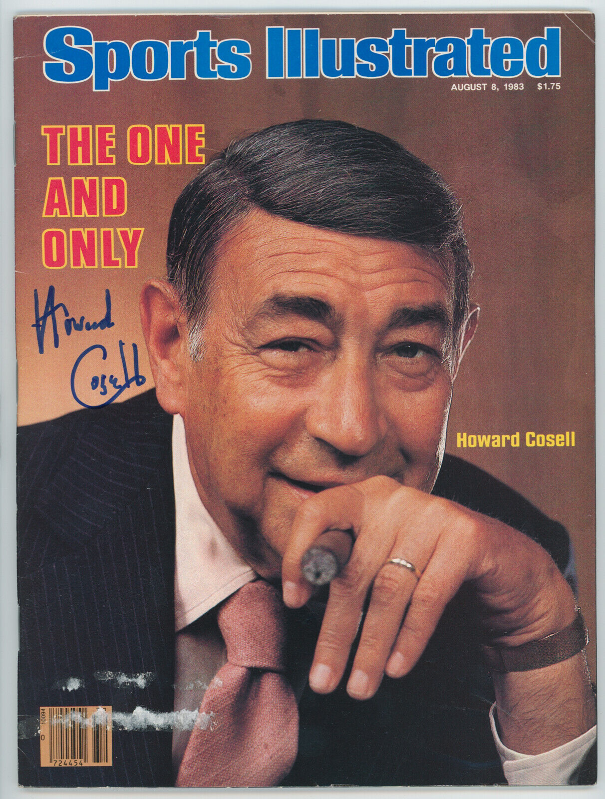 Howard Cosell Sports Illustrated Signed Magazine, 1983. JSA