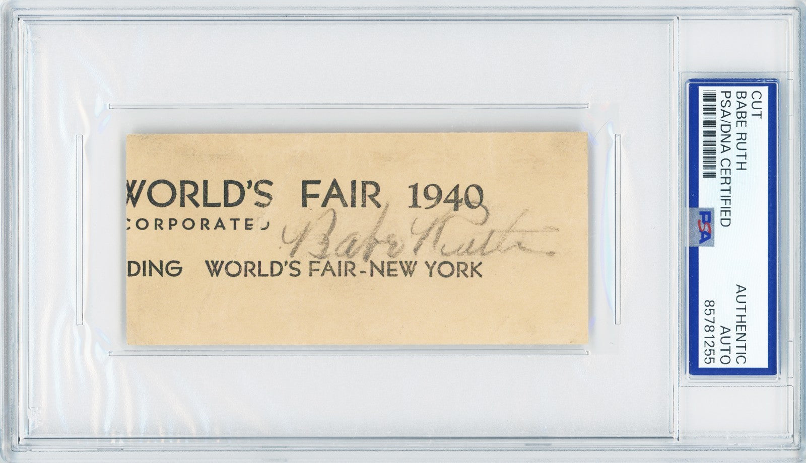 Babe Ruth Autograph, 1940 New York World&