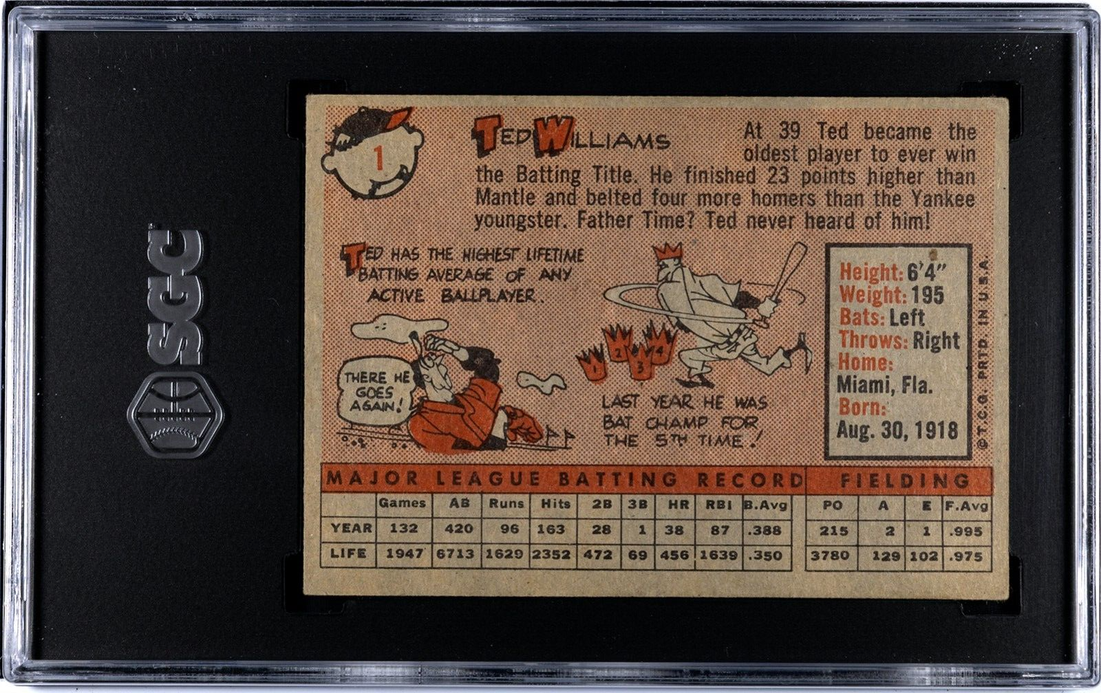 1958 Topps Ted Williams. SGC 4