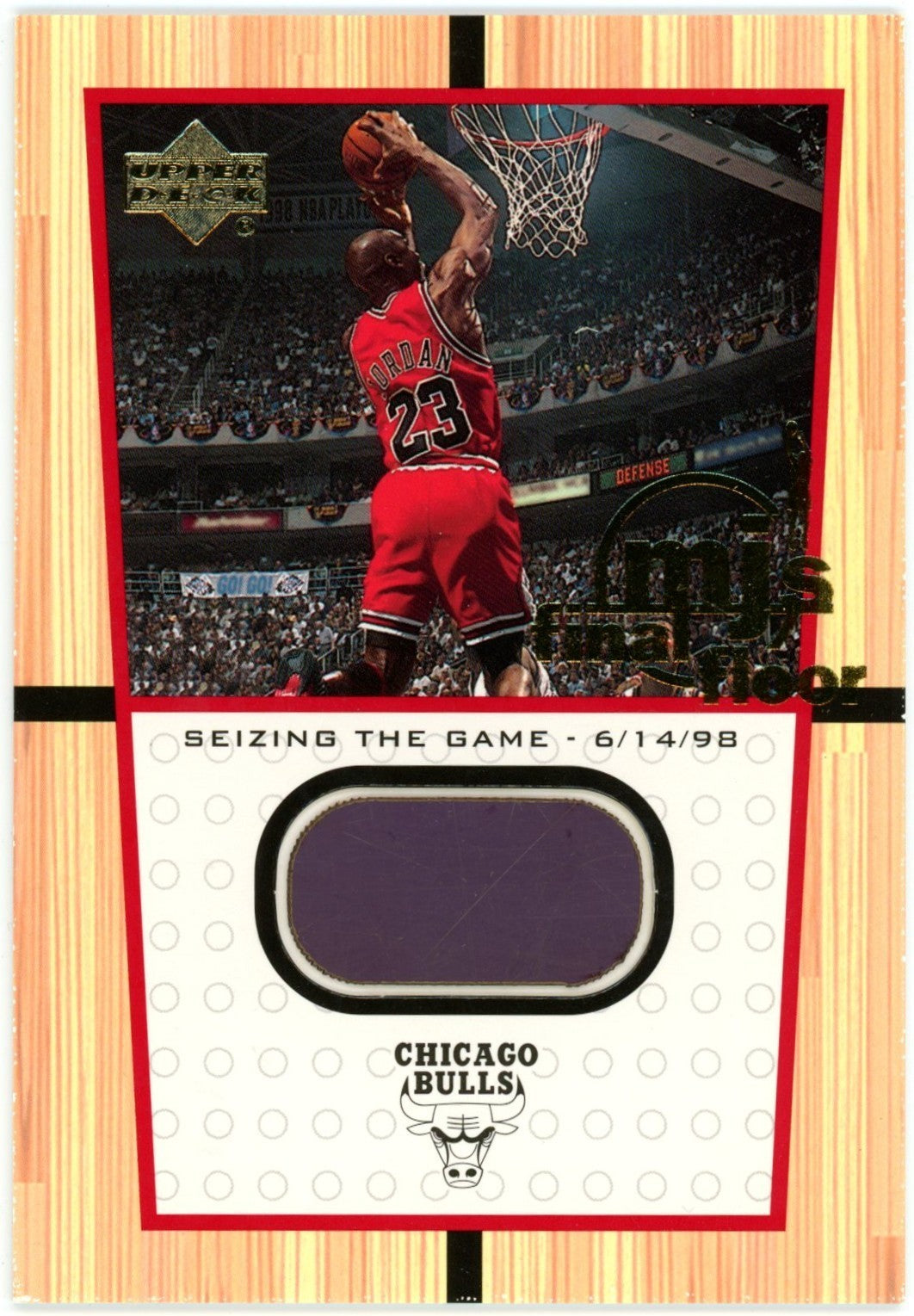 Michael Jordan 2000 Upper Deck Final Floor Game Used 1998 Finals Card.