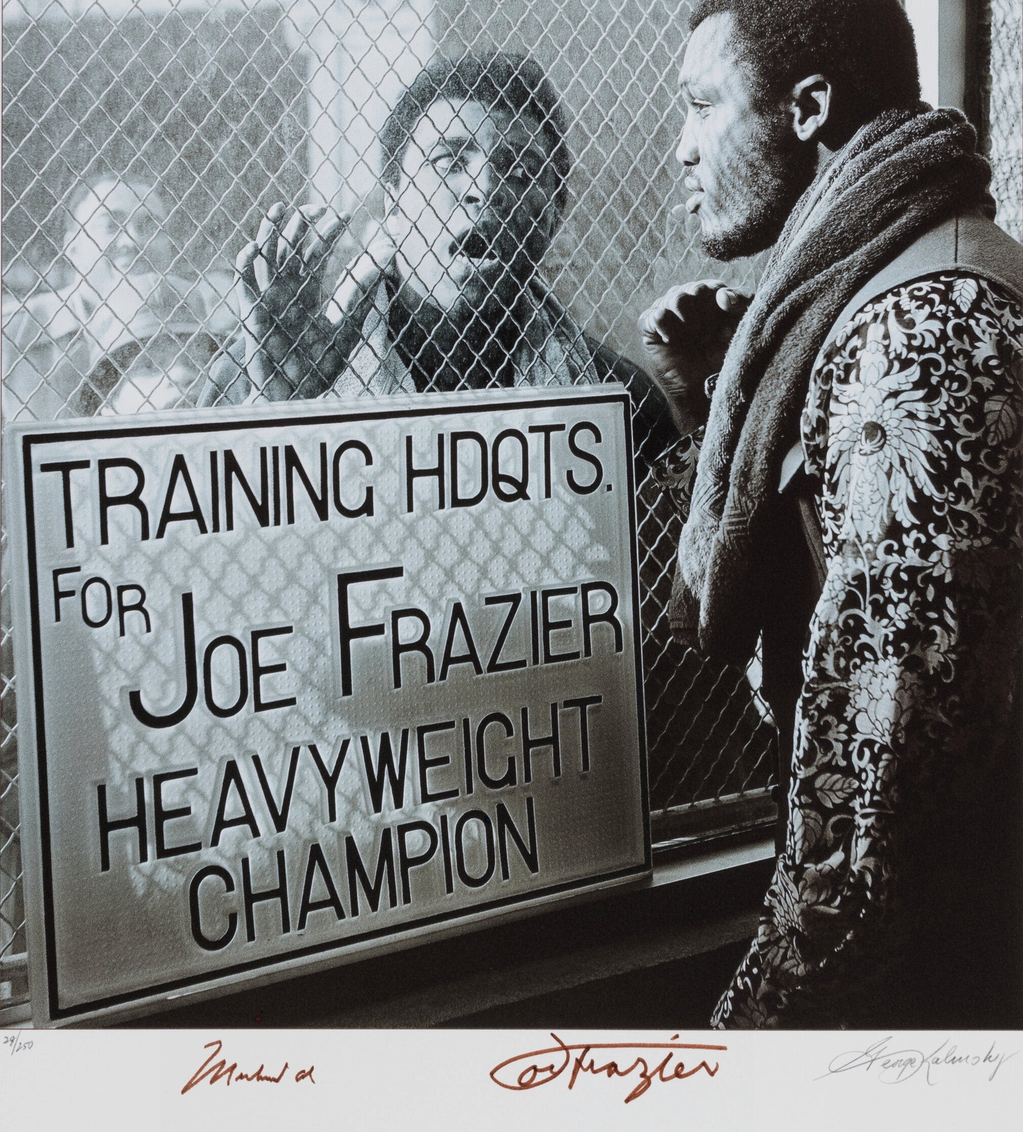 Muhammad Ali and Joe Frazier Dual Signed Oversized Photograph. Iconic Image. PSA