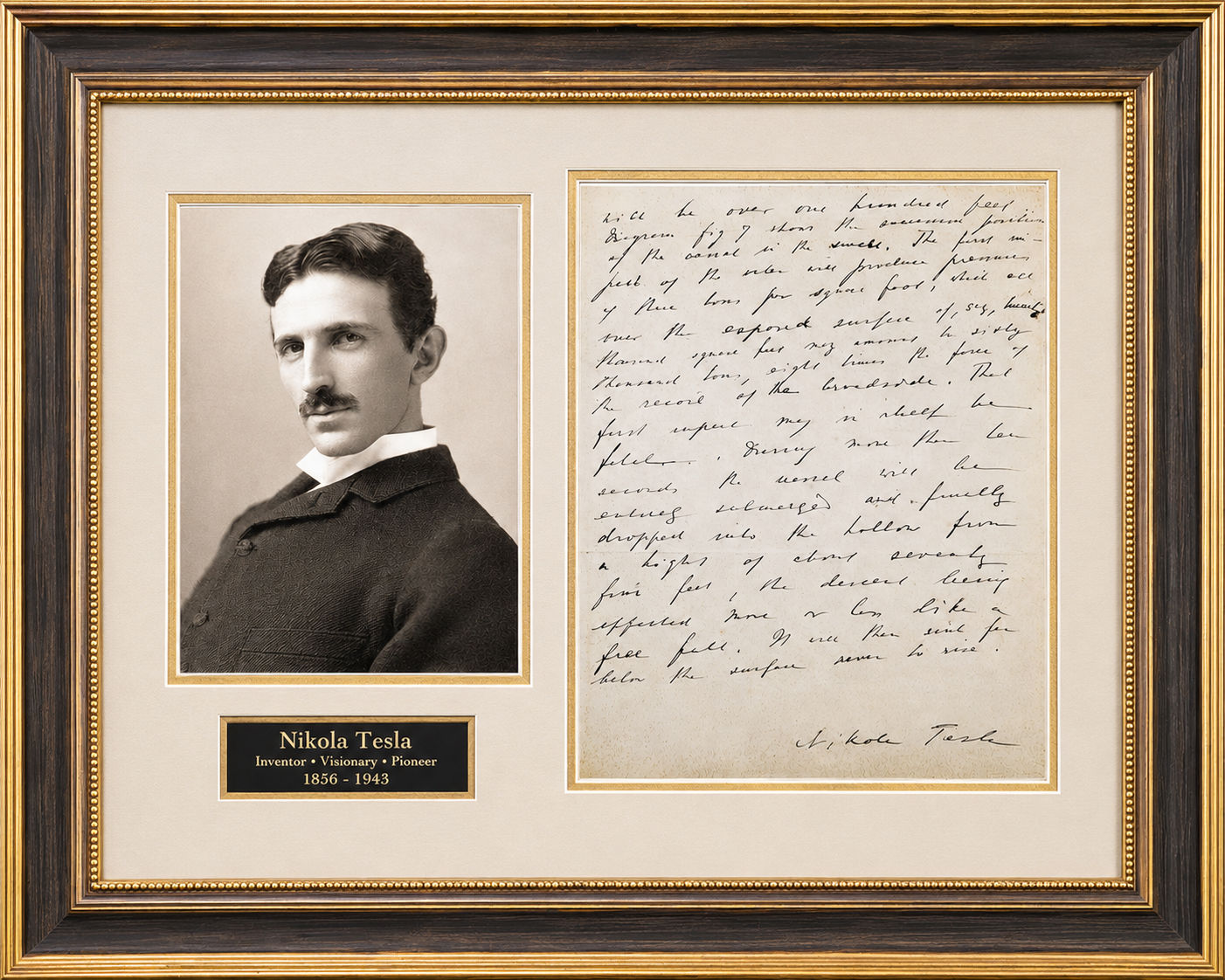 1907 Nikola Tesla Original Handwritten and Signed Manuscript. The Birth of Wireless & Autonomous Systems. JSA
