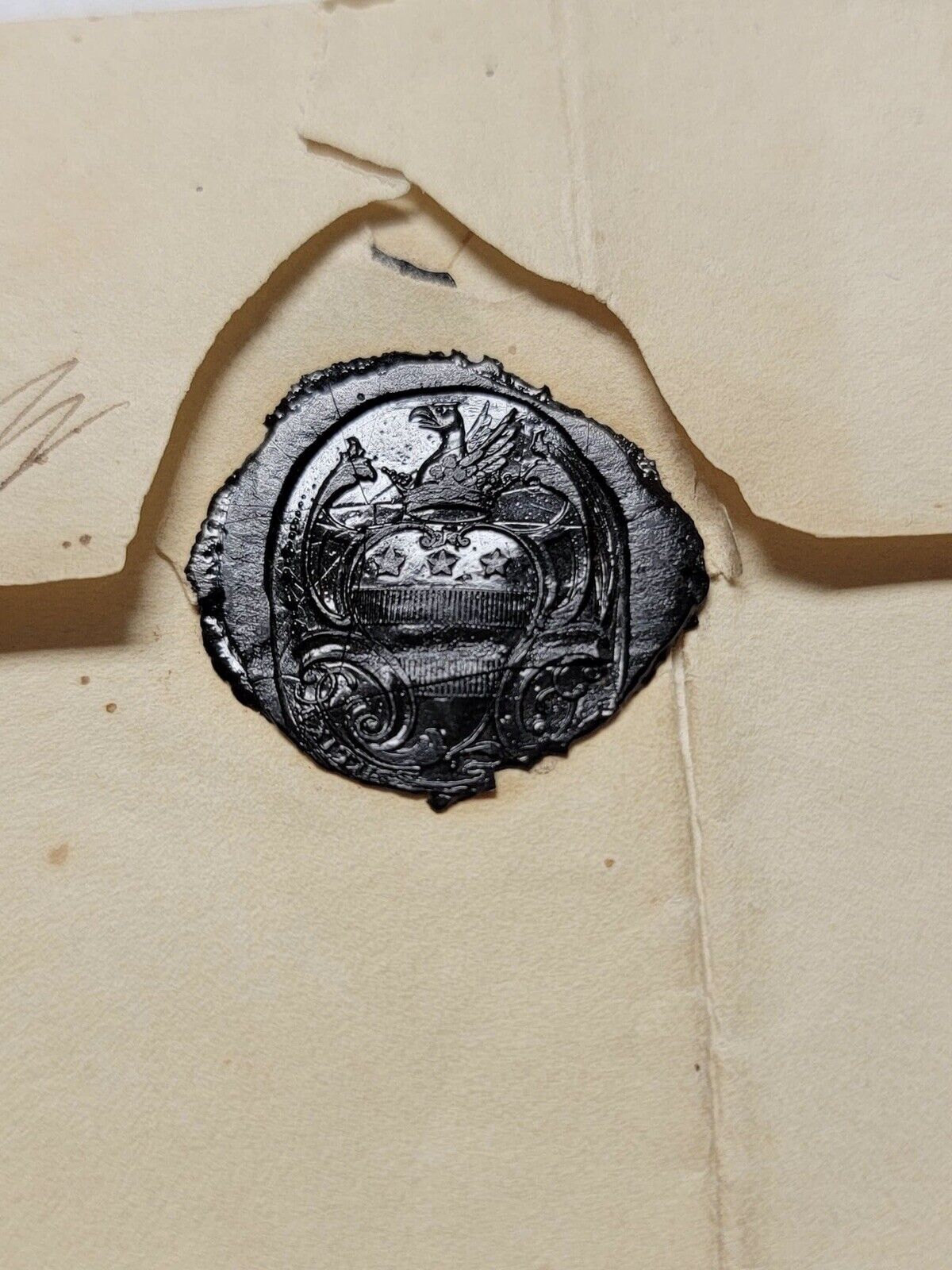1797 George Washington Signed Envelope, Free Frank with Wax Seal. PSA