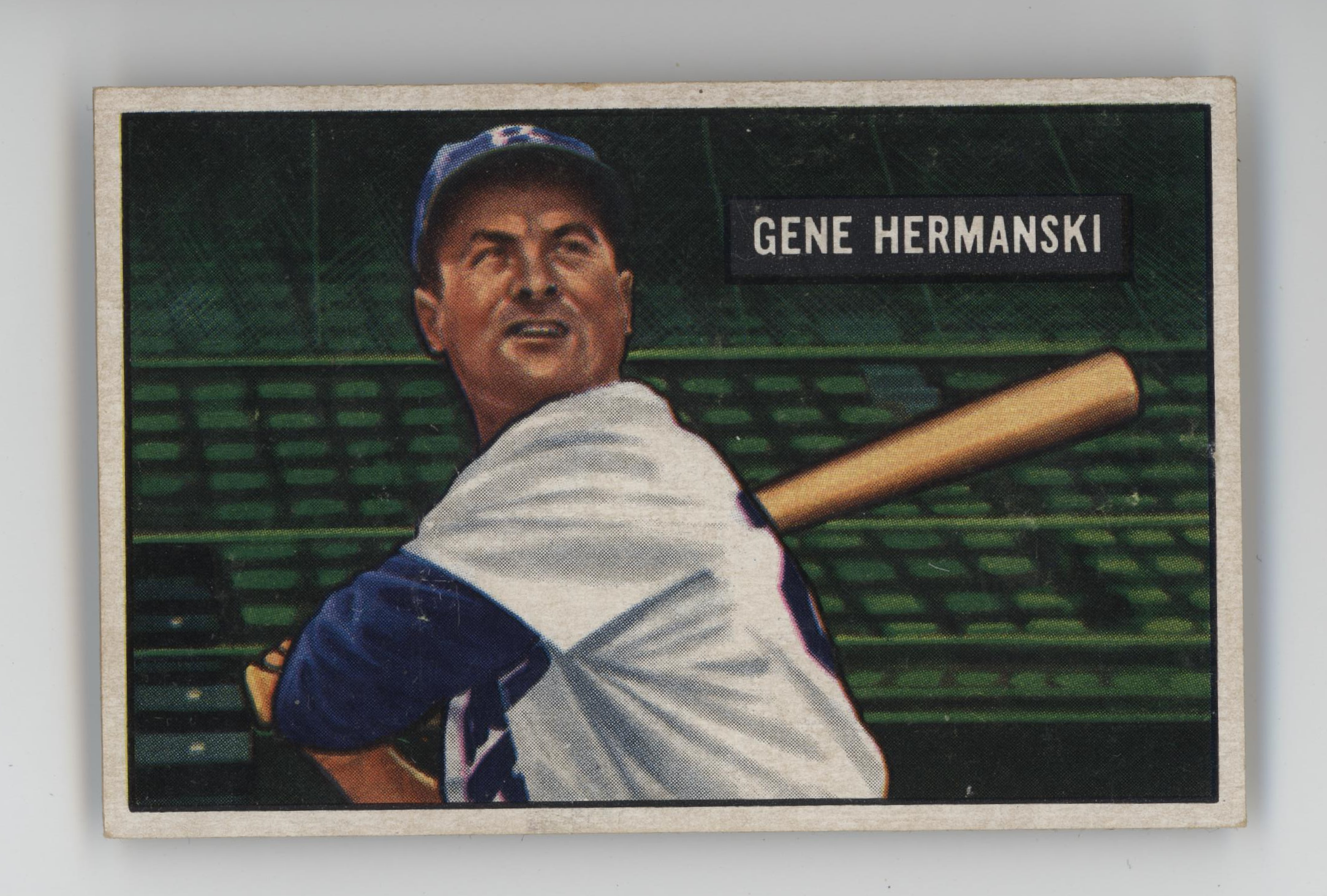 Gene Hermanski 1951 Bowman Trading Card. Brooklyn Dodgers