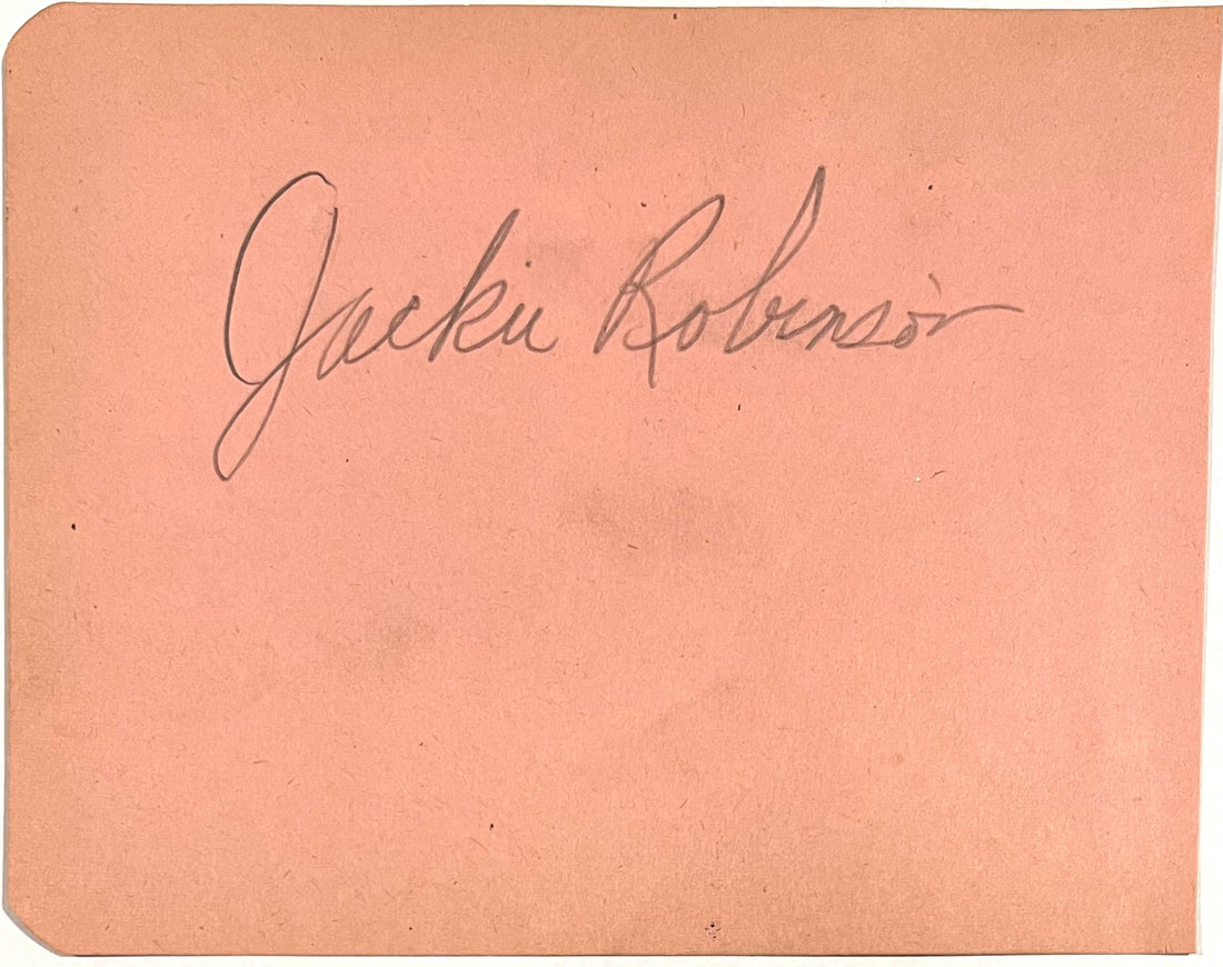 Jackie Robinson Signed Autograph Album Cut Framed Brooklyn Dodgers Auto PSA LOA