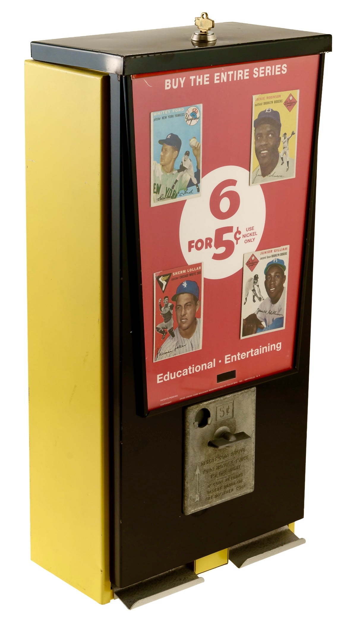 1954 Topps Baseball Card Vending Machine with Jackie Robinson and Whitey Ford
