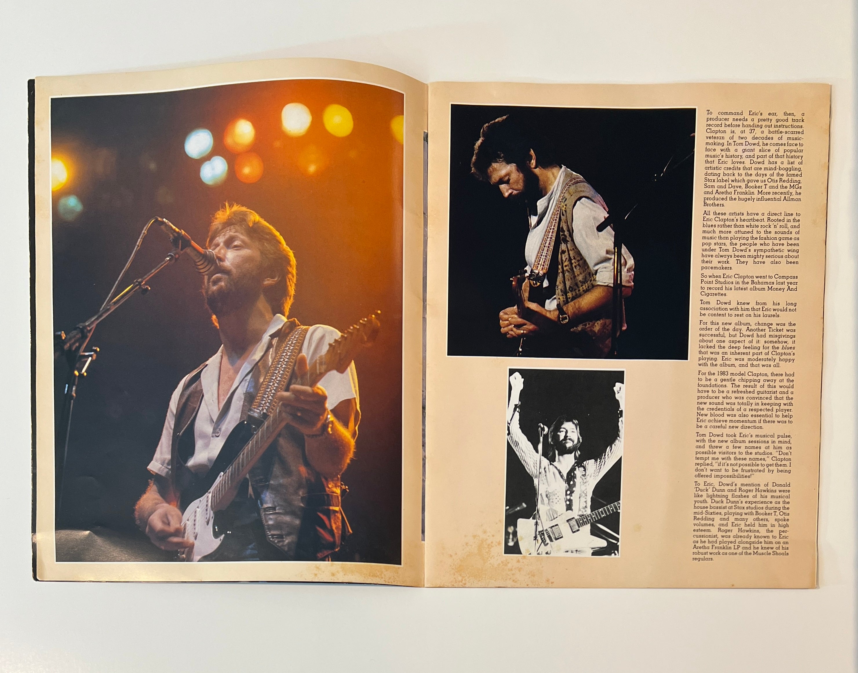 Eric Clapton Signed 1983 Money and Cigarettes Tour Autographed Program. Auto LOA