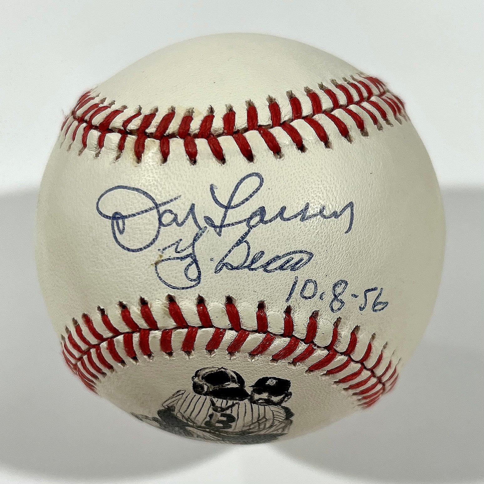 Don Larsen and Yogi Berra Signed Photo Baseball, WS Perfect Game Inscribed PSA