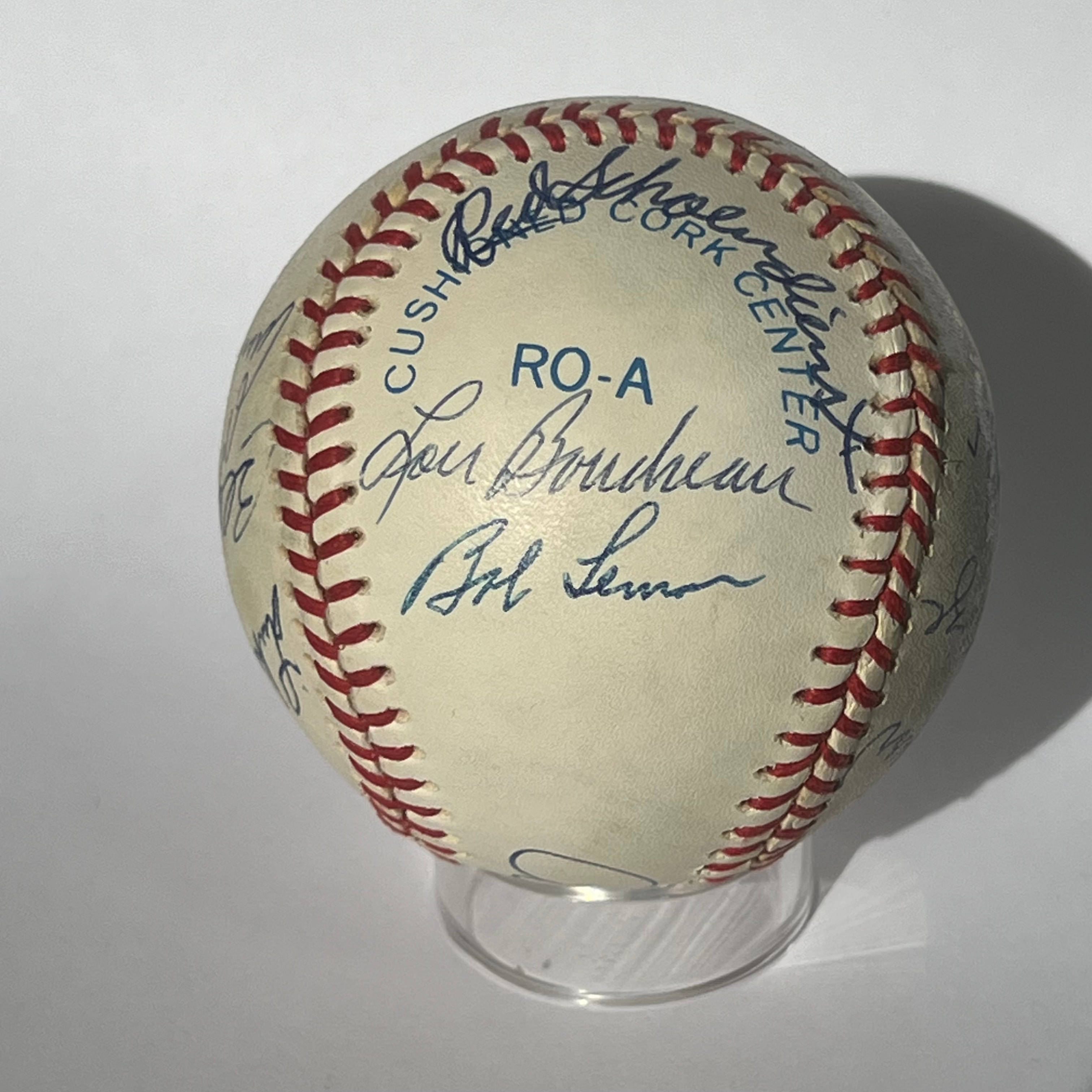 Hall of Fame Multi Signed Baseball. 14 Autographs Mathews, Spahn Berra Kaline Kiner Sewell, JSA