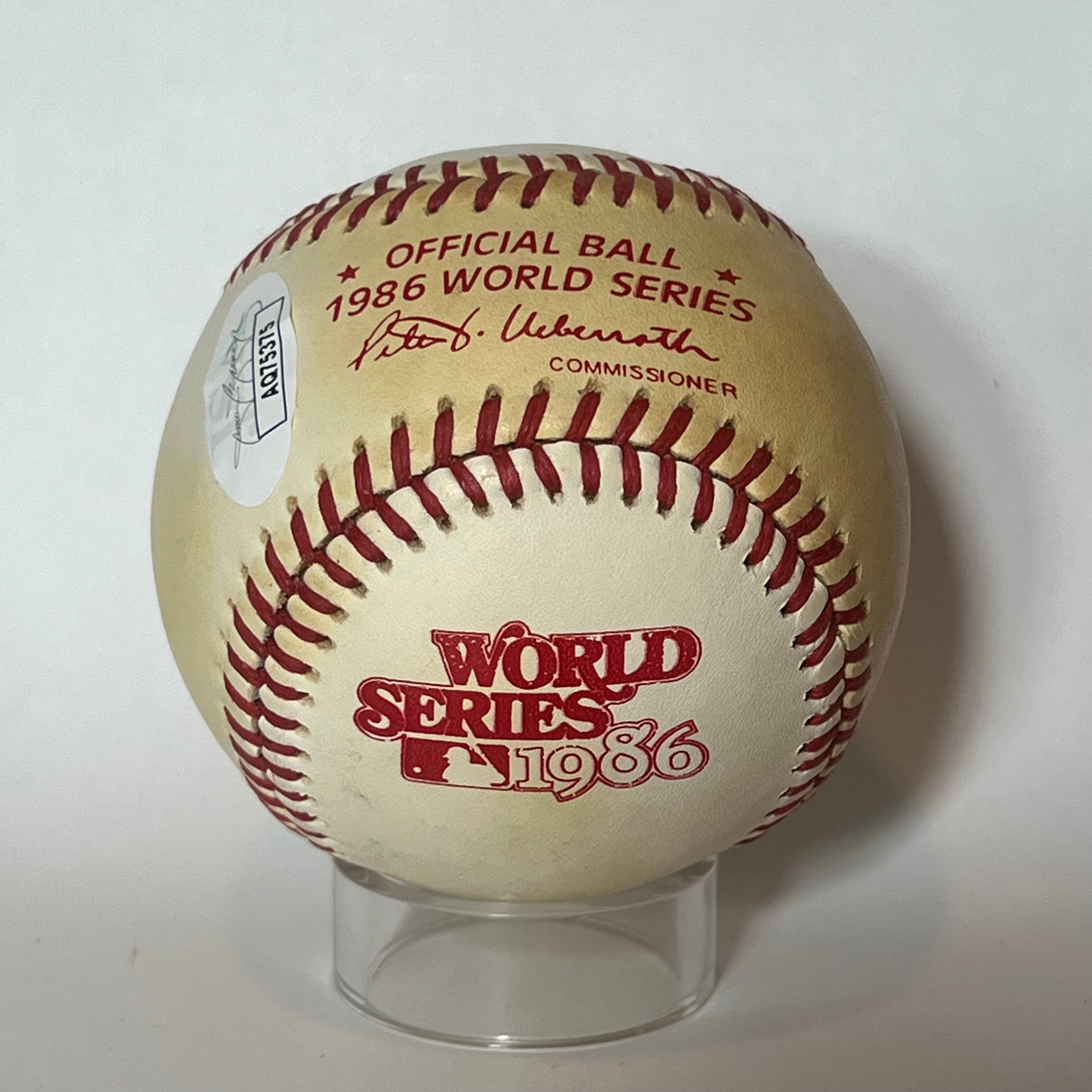 Doc Gooden Davey Johnson Signed 1986 World Series Autograph Baseball NY Mets JSA