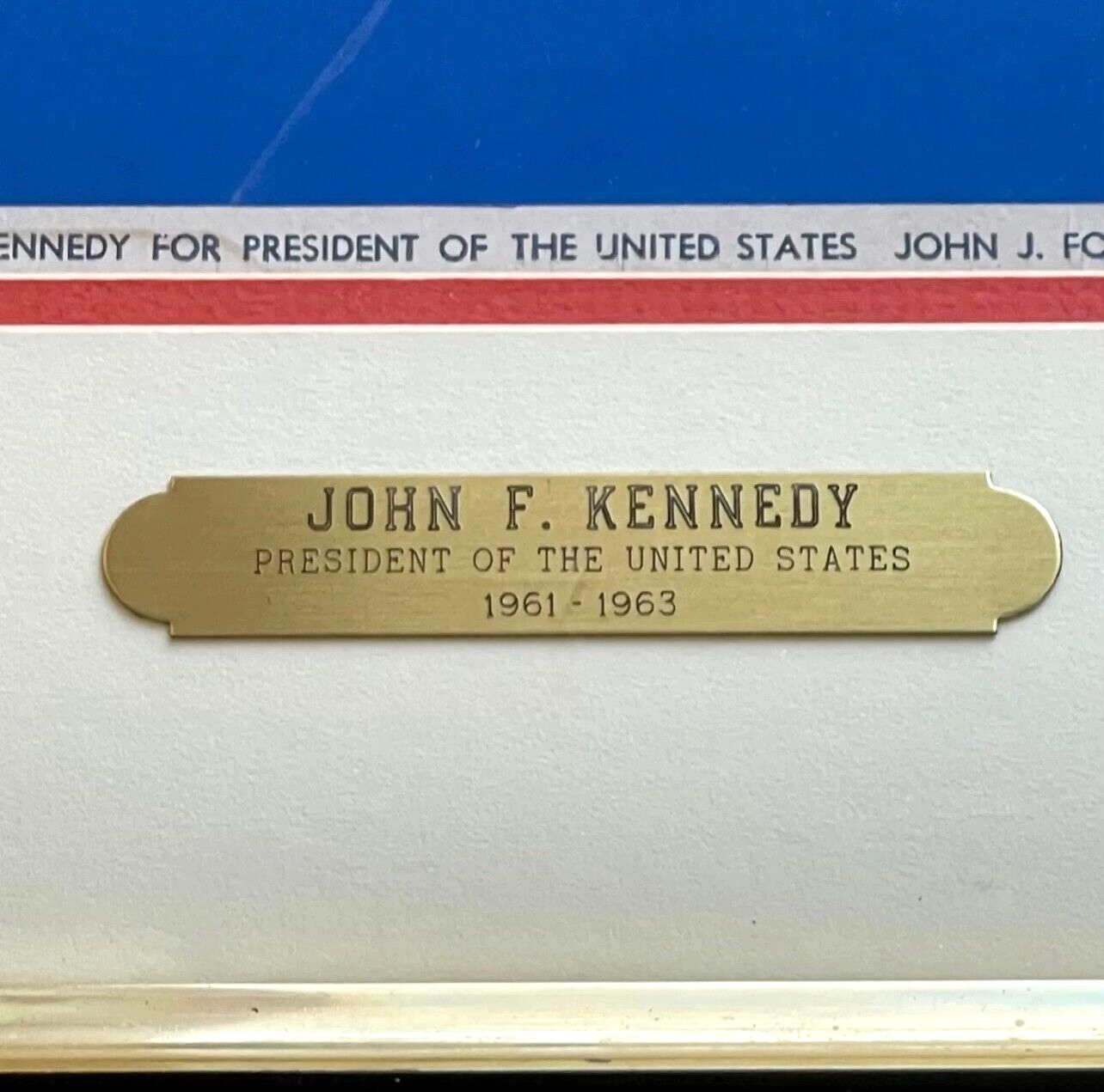 Original 1960 John F Kennedy JFK Signed Presidential Campaign Poster. Auto JSA