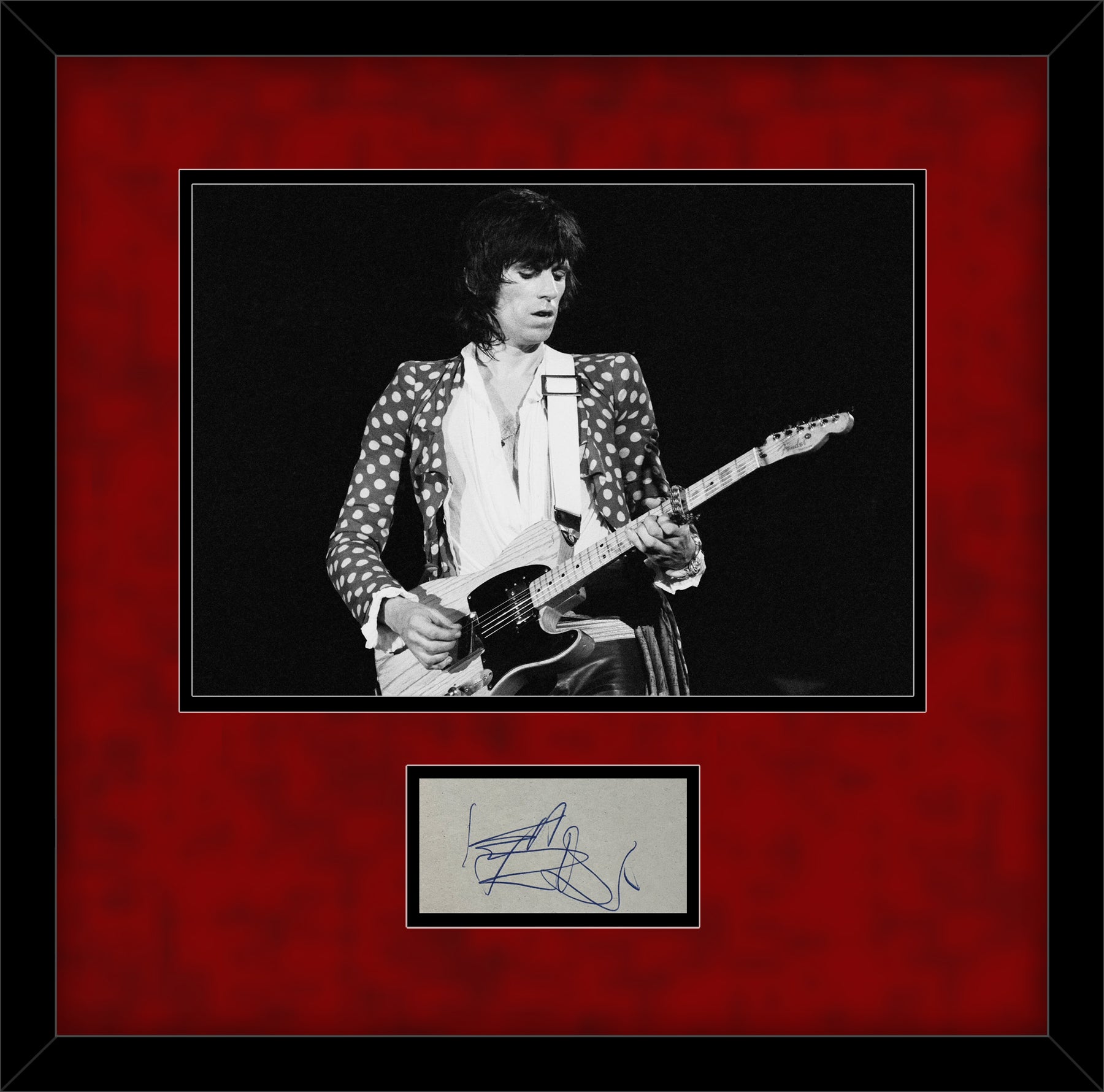Keith Richards Signature, Rolling Stones Signed Autograph Display. JSA