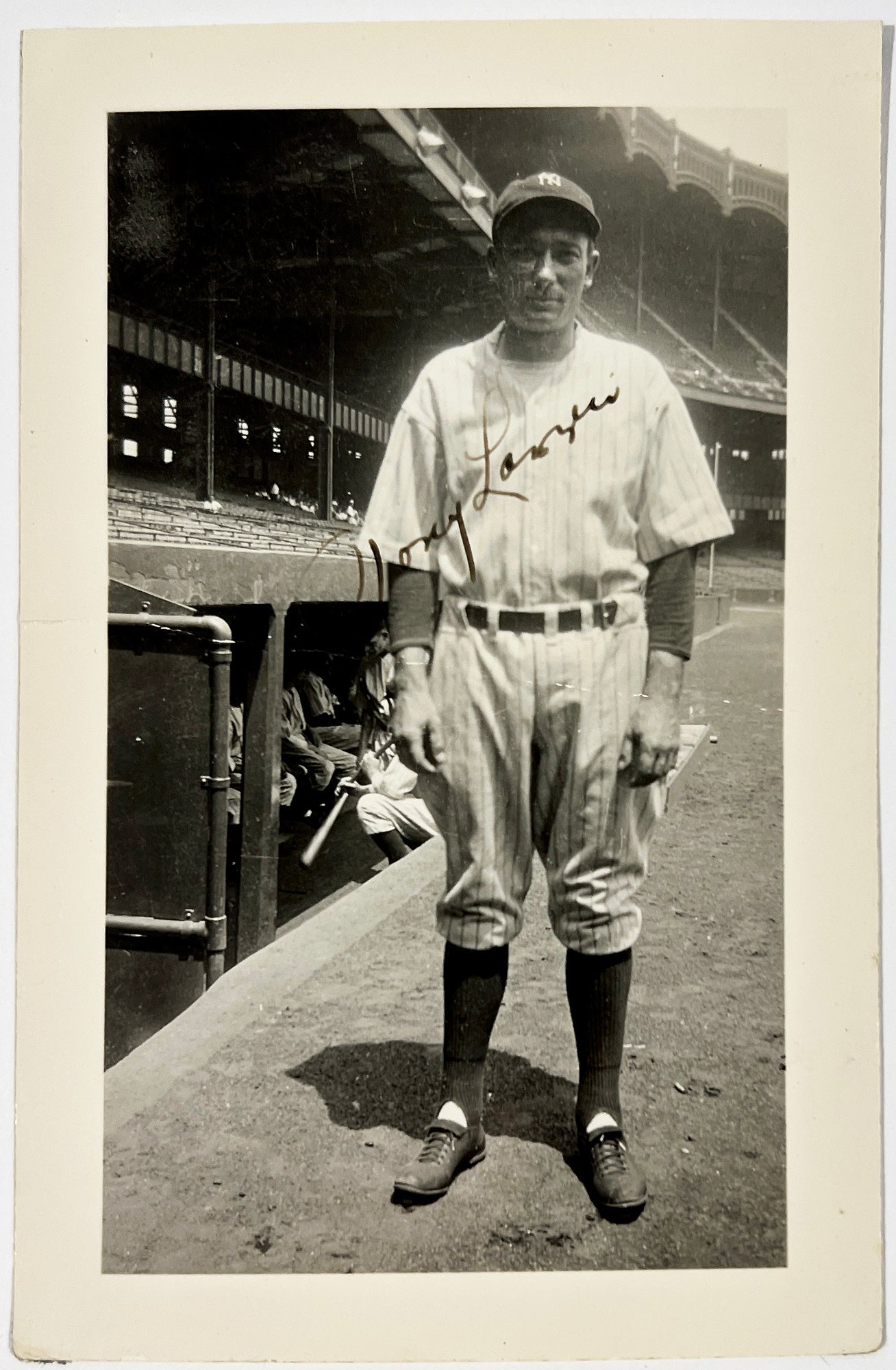1936 Tony Lazzeri Signed Original Snapshot Photograph. JSA