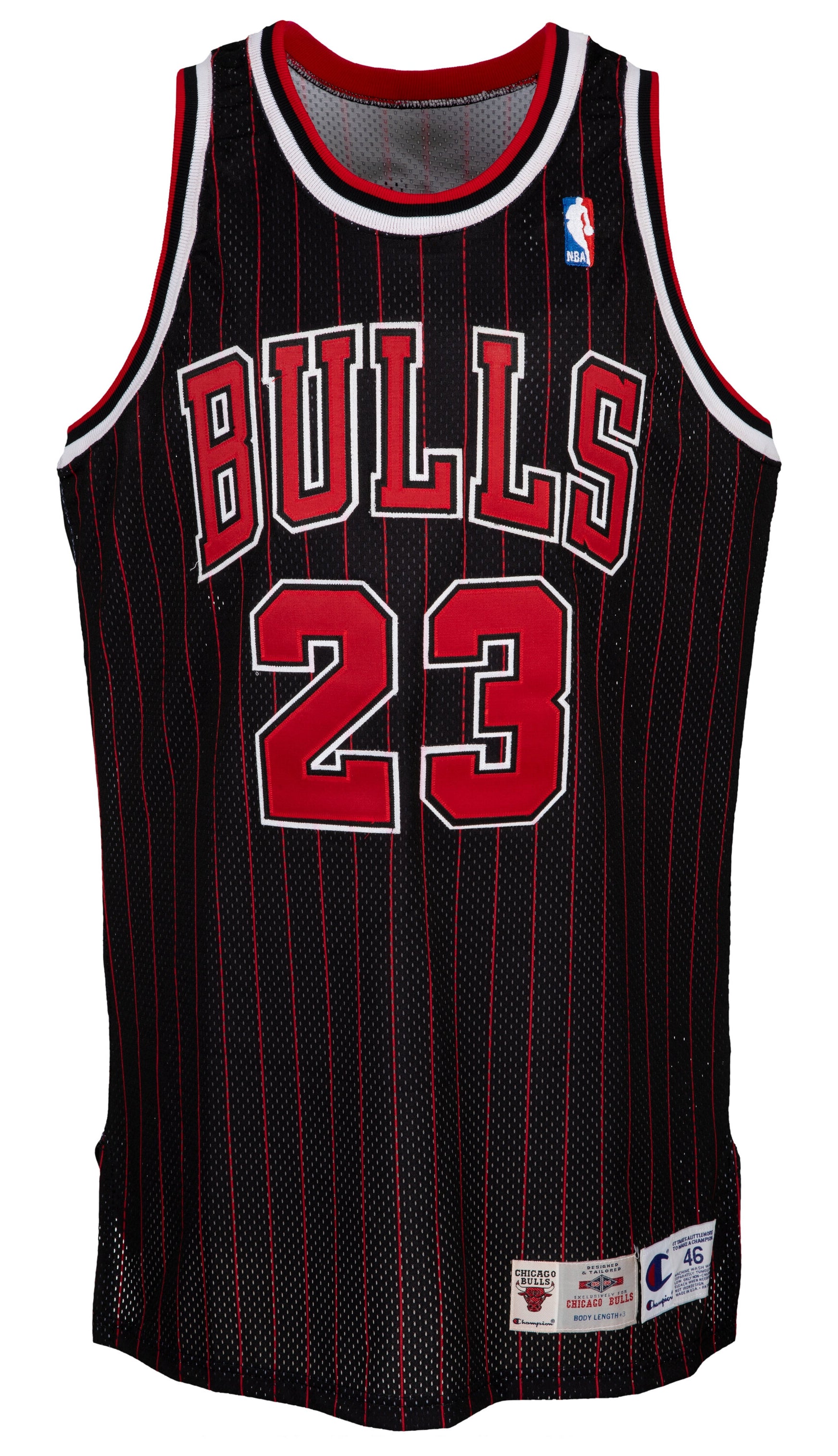 Rare Michael Jordan Signed 1995-1996 Pinstripe Bulls Jersey. Auto Upper Deck UDA