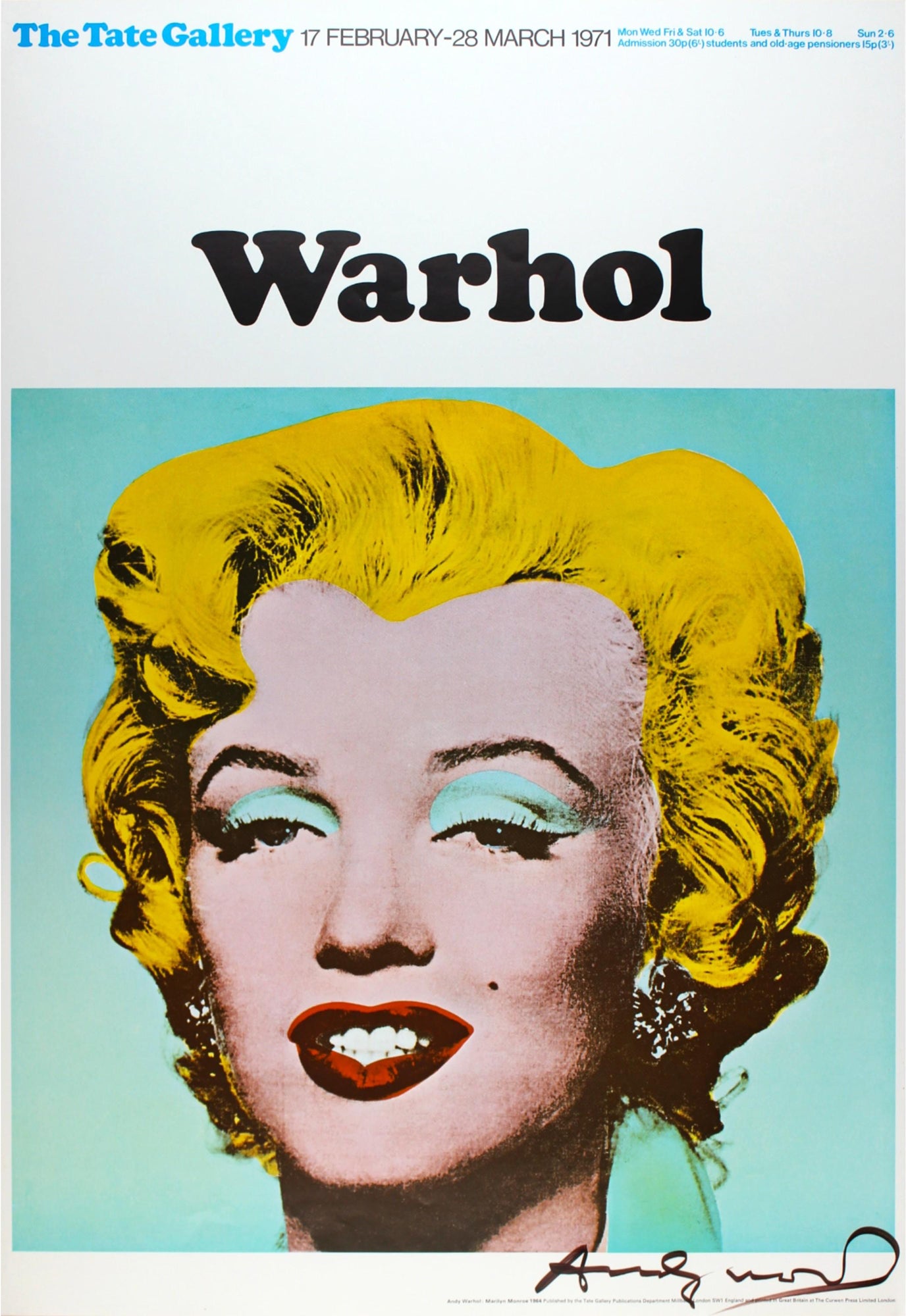 1971 Andy Warhol Signed Poster of Marilyn Monroe, JSA.