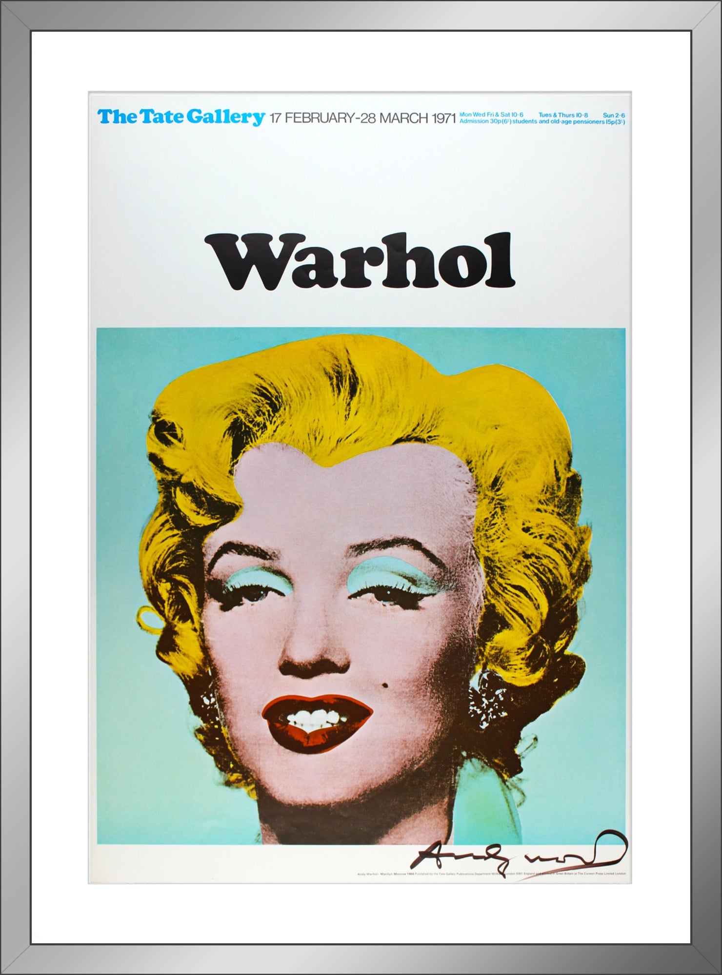 1971 Andy Warhol Signed Poster of Marilyn Monroe, JSA.