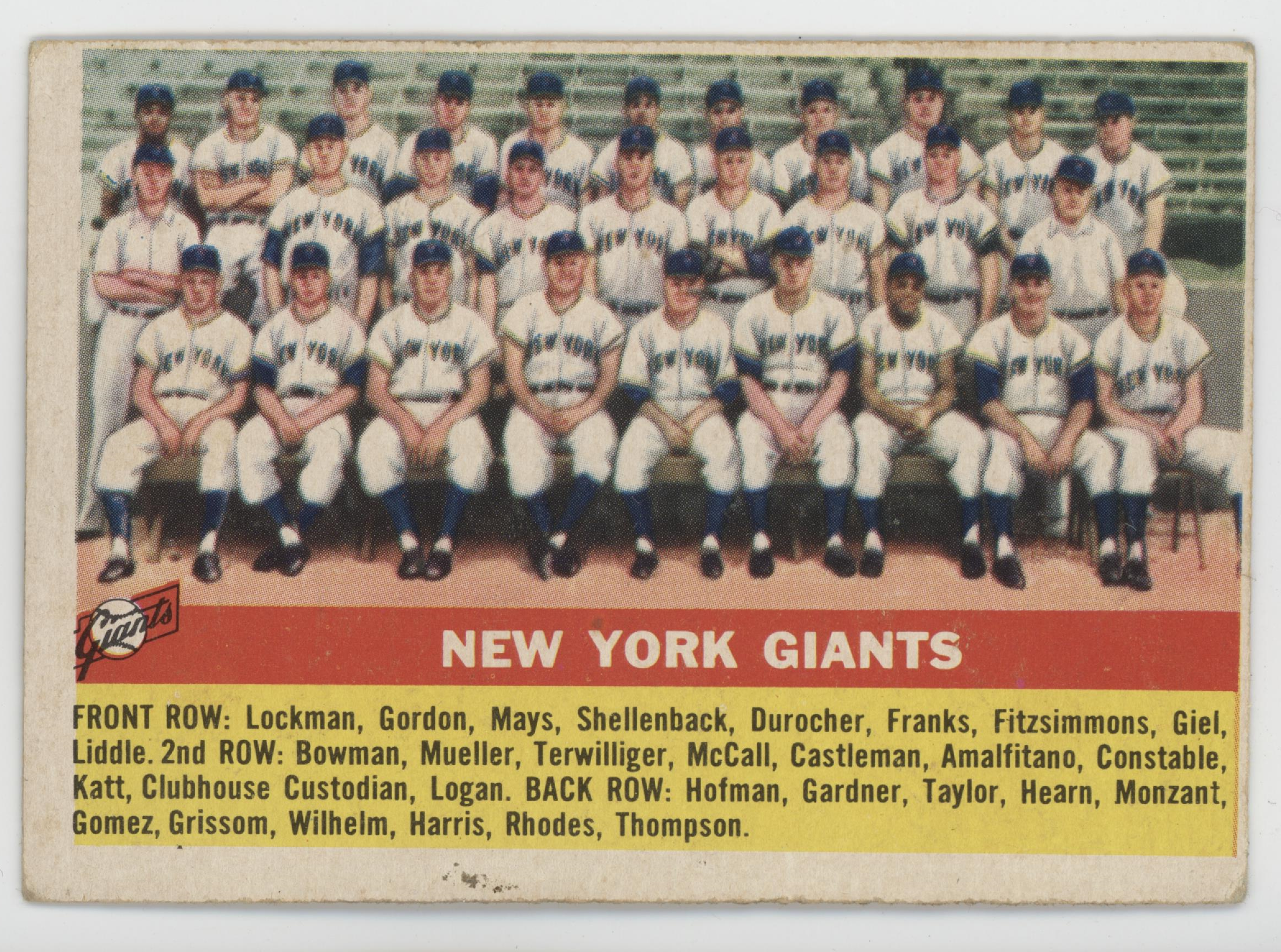 New York Giants 1956 Topps.