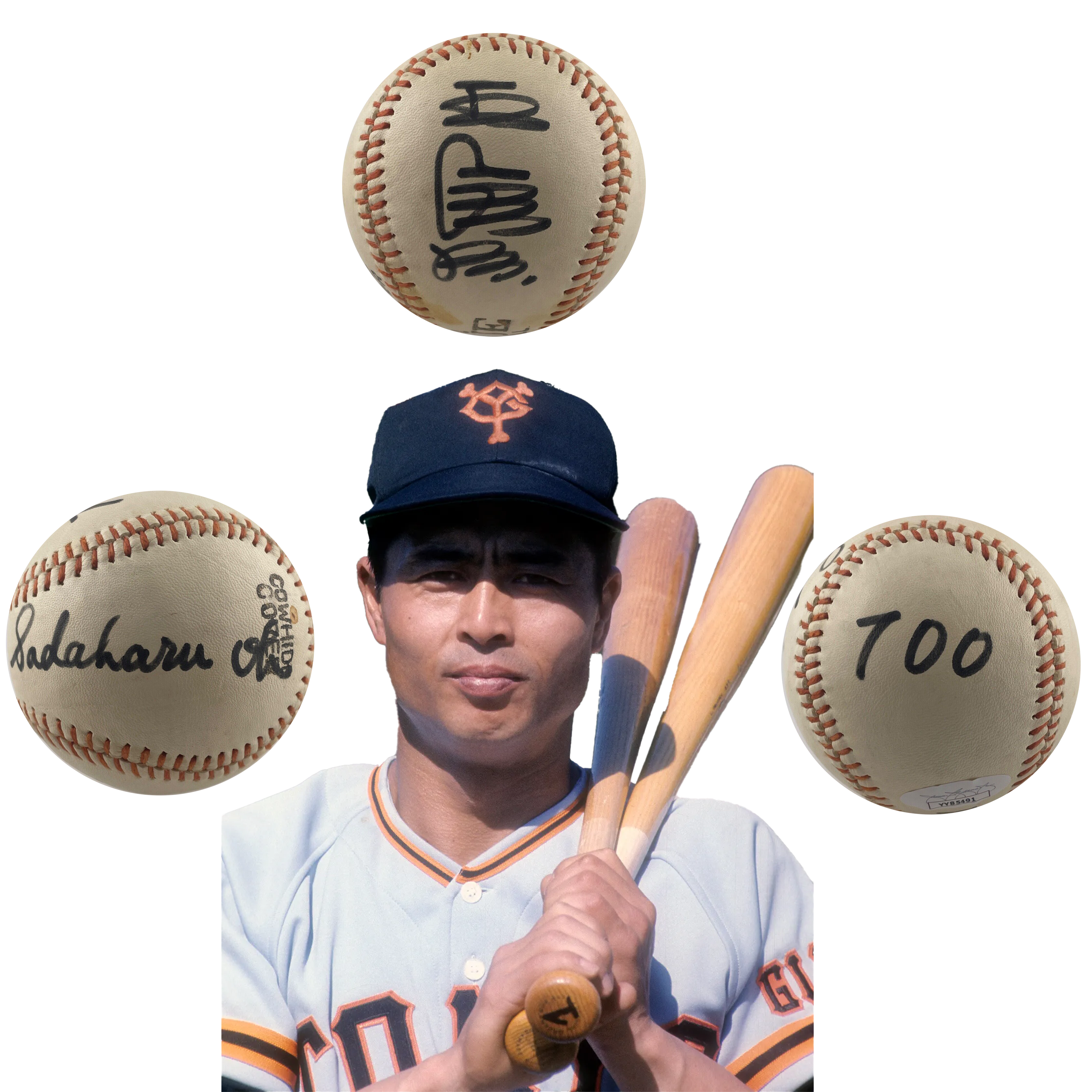 1976 Sadaharu Oh Signed Baseball Inscribed 700 HR English and Japanese. JSA