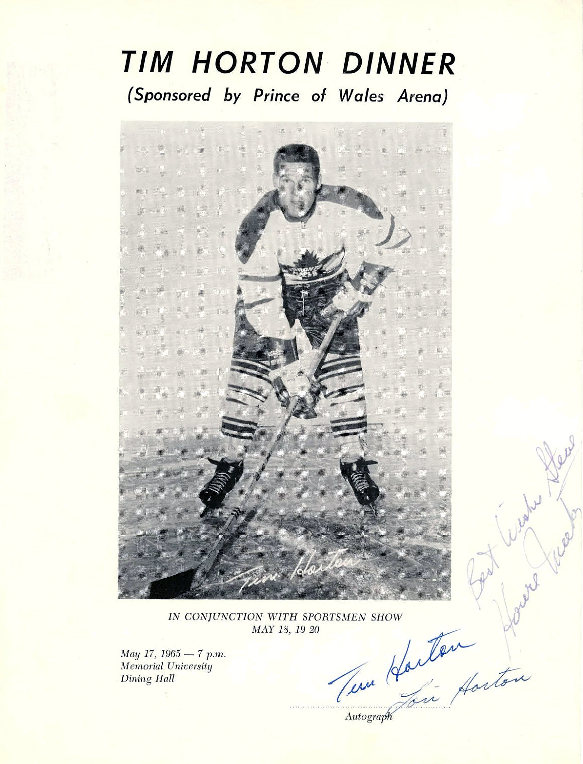 1965 Tim Horton Signed Photo Program. Auto JSA