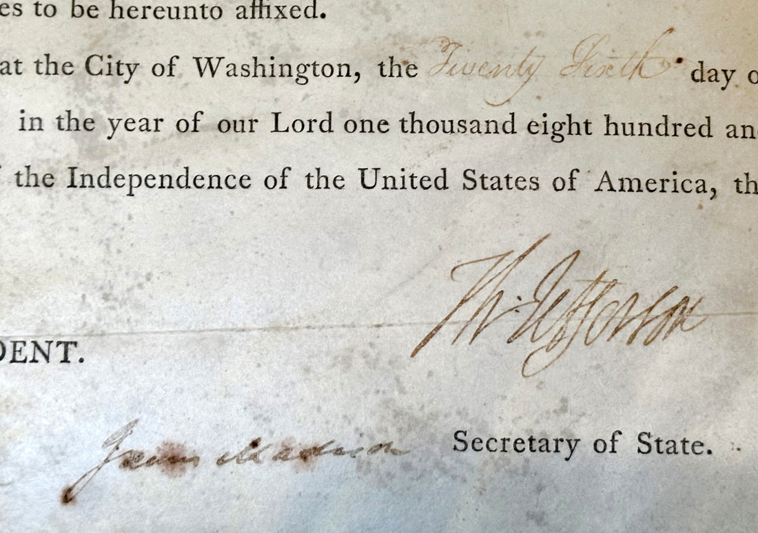 Thomas Jefferson Signed Presidential Document