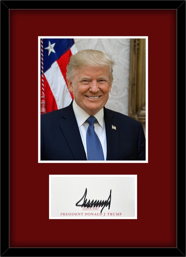 President Donald Trump Signed Autograph Display. JSA