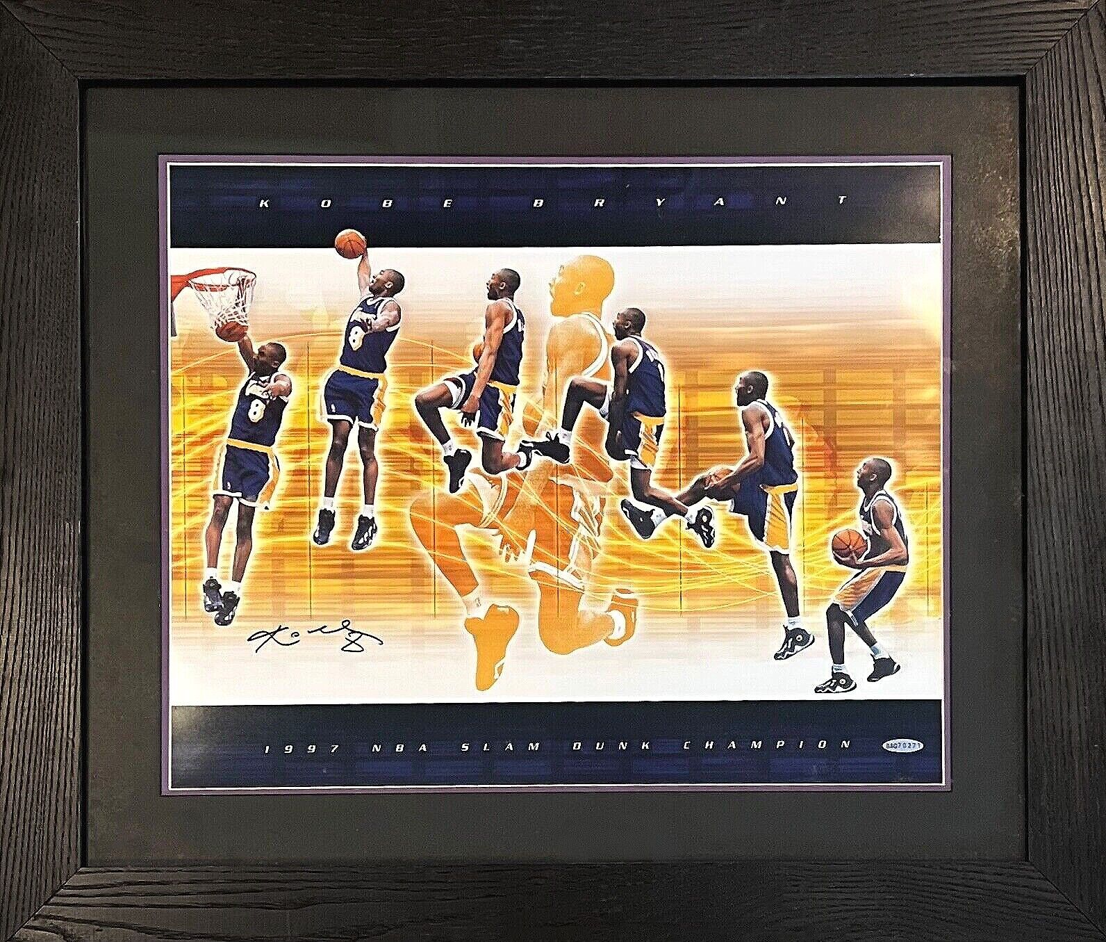 Rookie Kobe Bryant Signed Photo, 1997 Slam Dunk Contest Champion. Upper Deck UDA