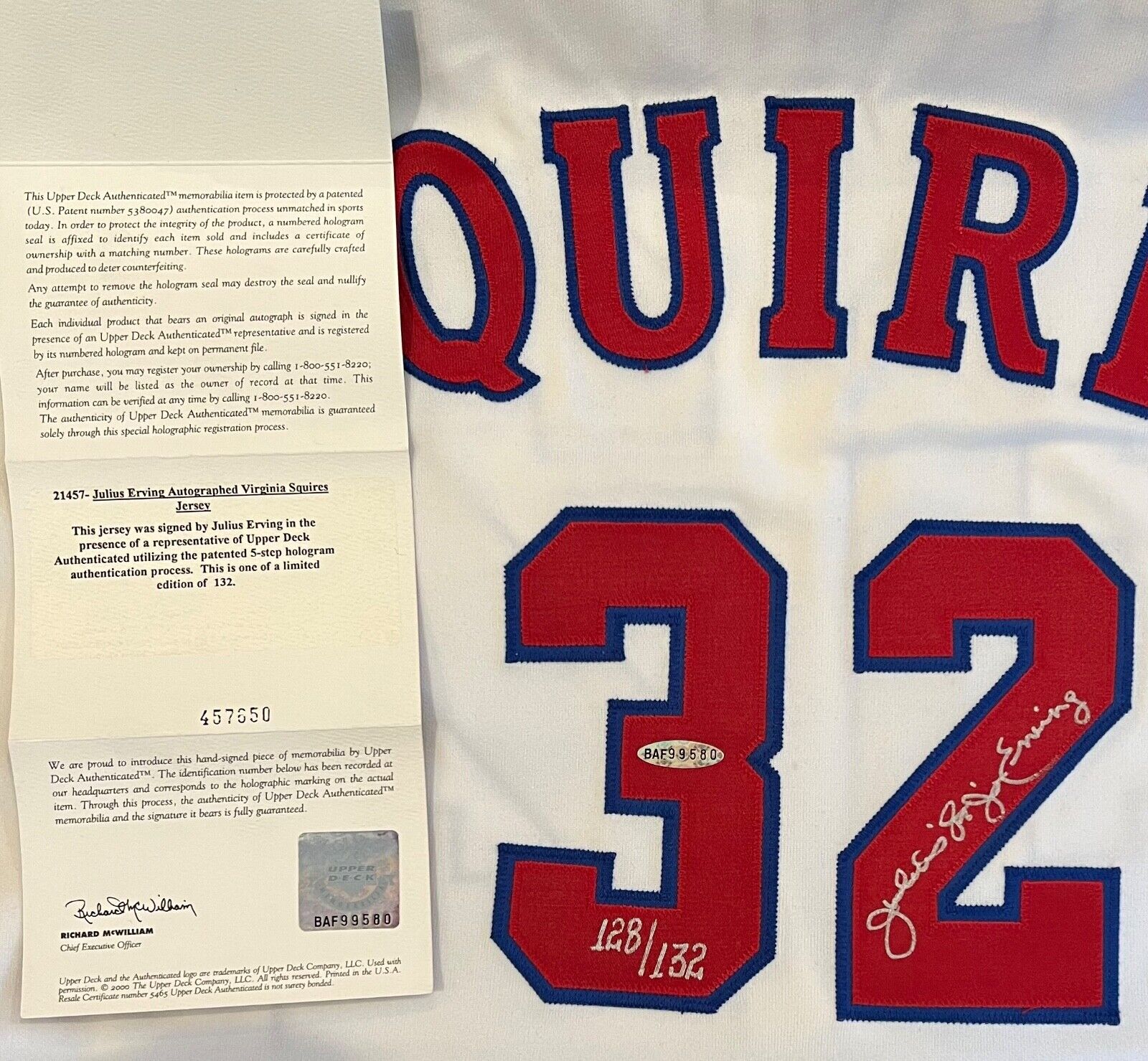 Julius Erving Dr. J Signed Virginia Squires ABA Jersey Mitchell Ness 1972-73 UDA