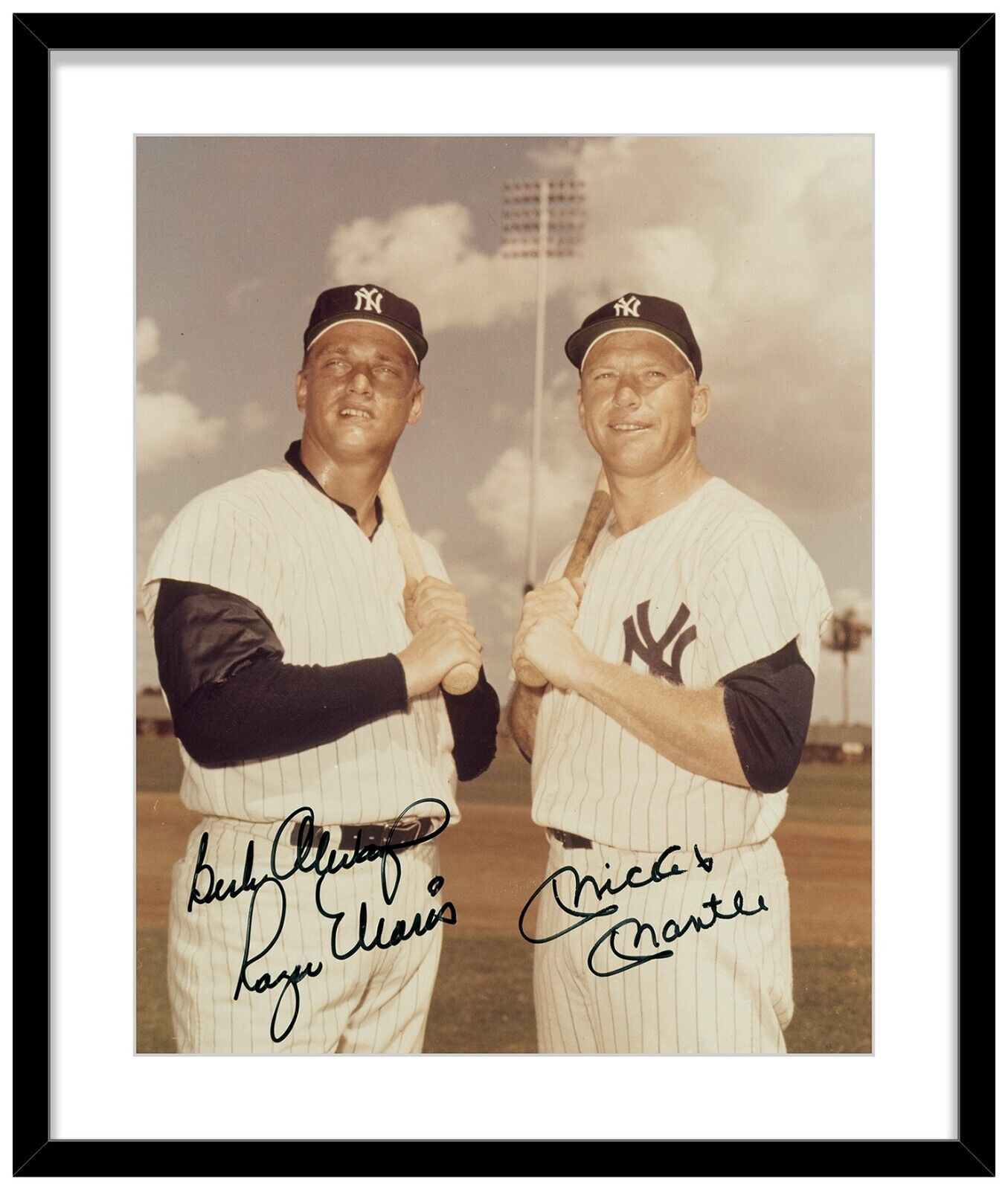 Mickey Mantle Roger Maris "Best Always" Signed Autograph Framed Photo. Auto PSA