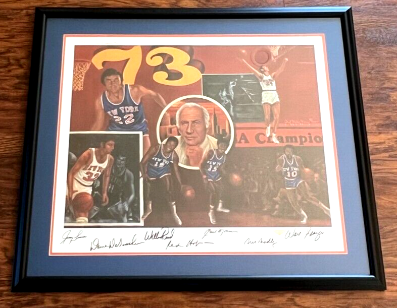 1973 New York Knickerbockers NY Knicks Team Signed 16x20 Photo Auto Frazier COA