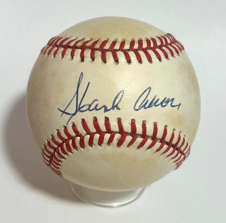 Hank Aaron Single Signed Autograph Baseball. Braves. JSA signature.