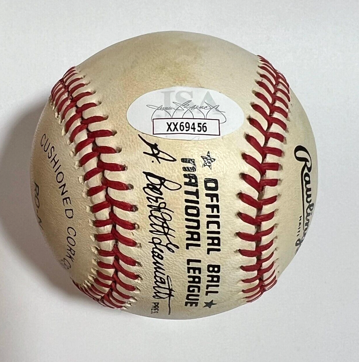Hank Aaron Single Signed Autograph Baseball. Braves. JSA signature.