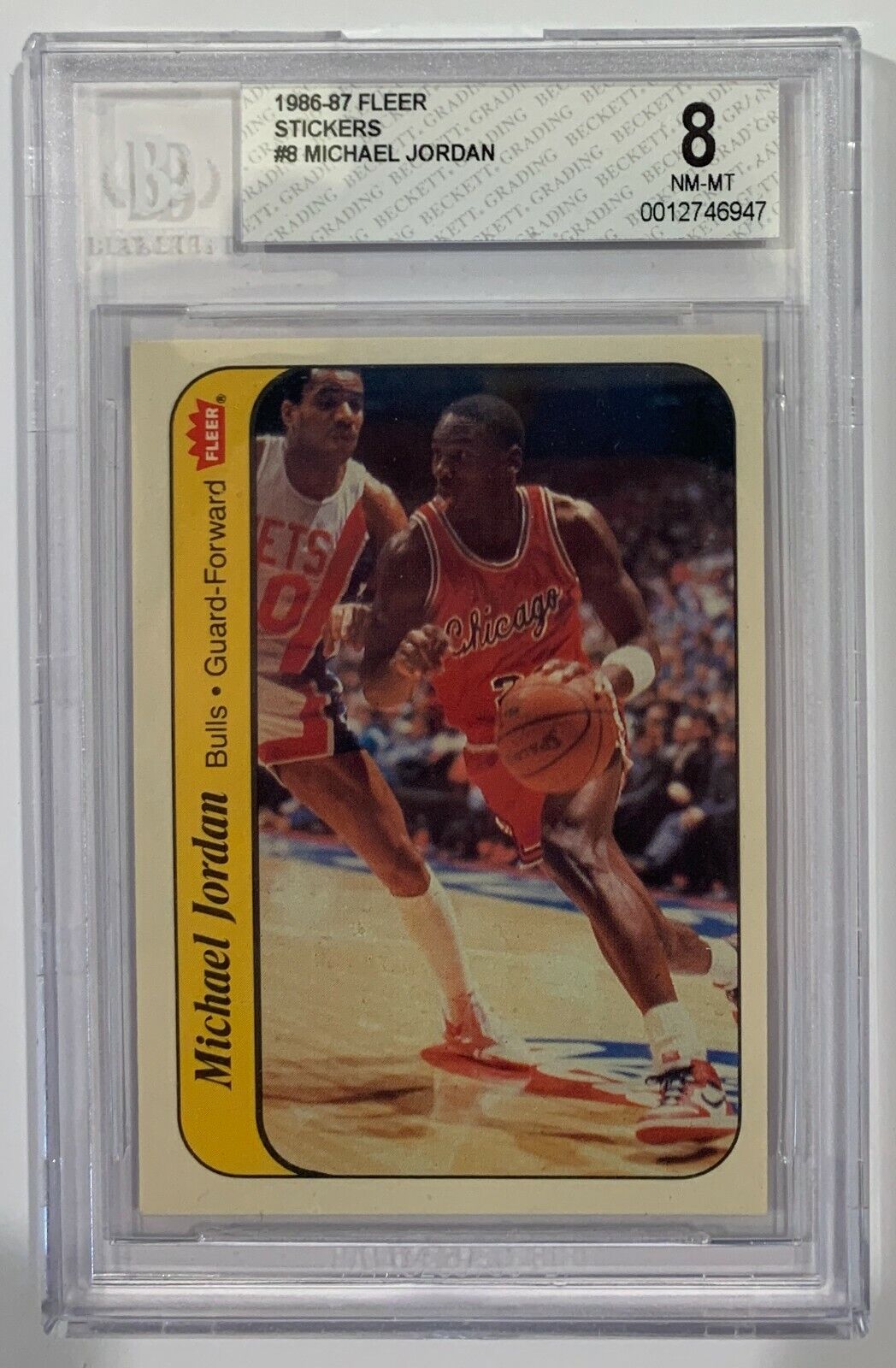 1986 Fleer Sticker Michael Jordan ROOKIE RC