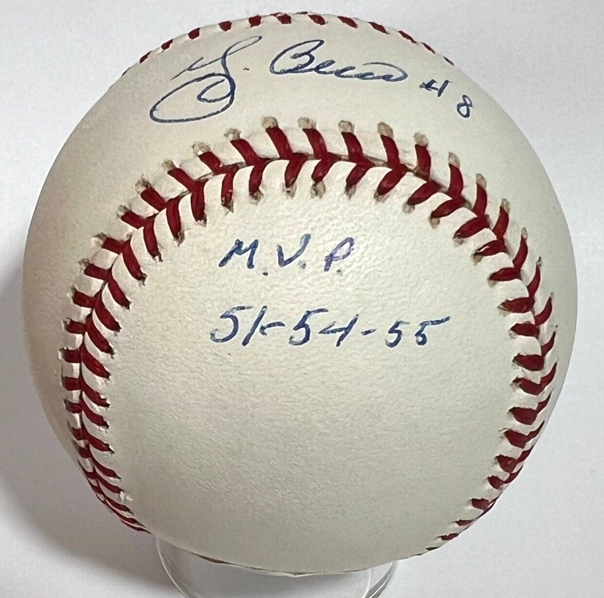 Yogi Berra Signed Baseball with HOF 1972 MVP
