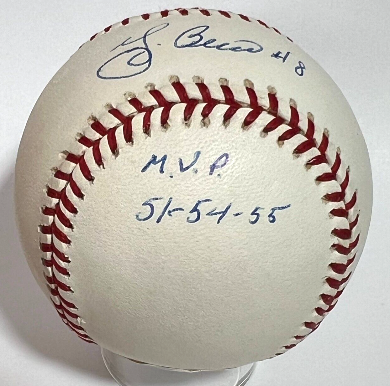 Yogi Berra Signed Baseball with HOF 1972 MVP 