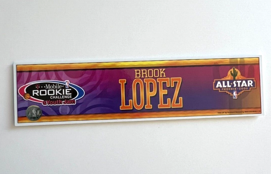 Brook Lopez 2009 All Star Game Locker Room Nameplate New Jersey Nets NBA COA