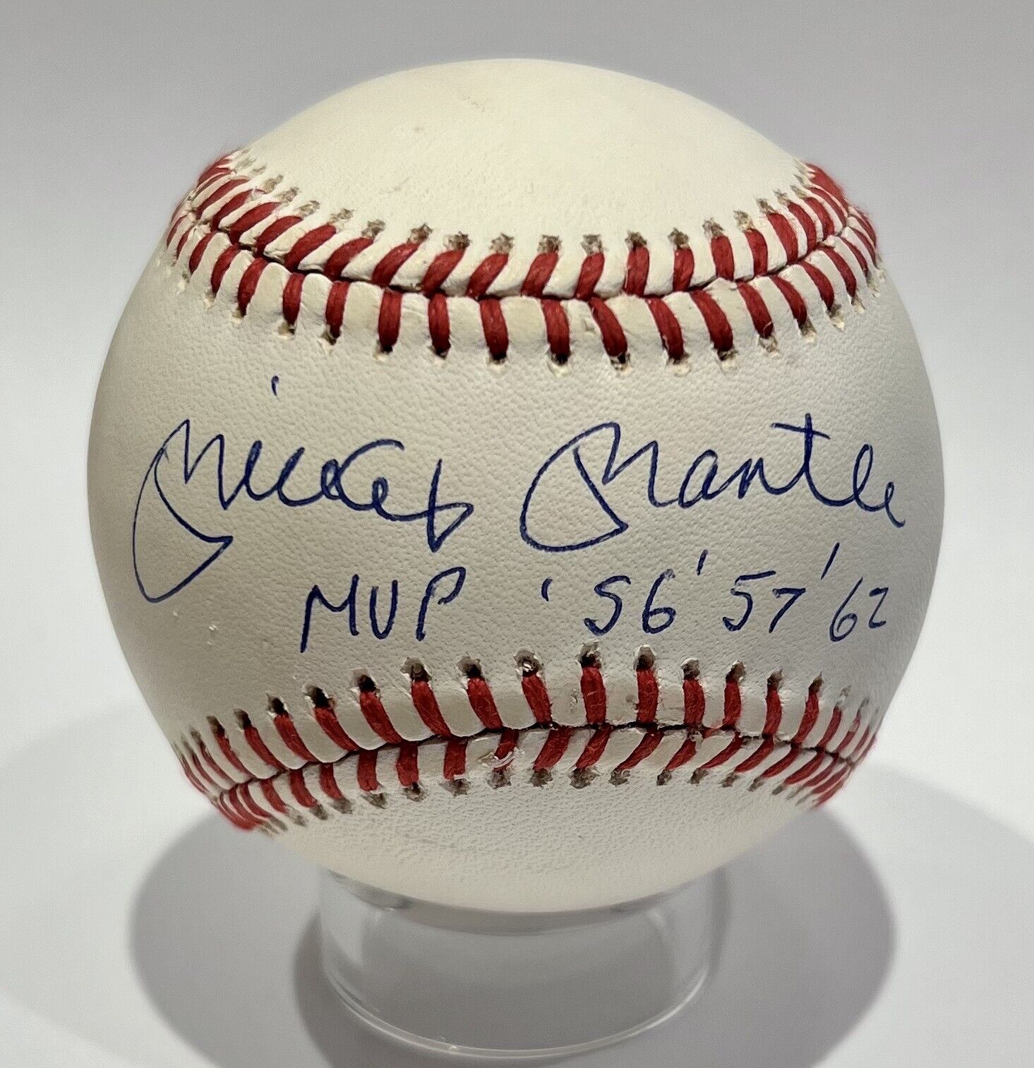 Mickey Mantle Signed Baseball Inscribed, MVP &