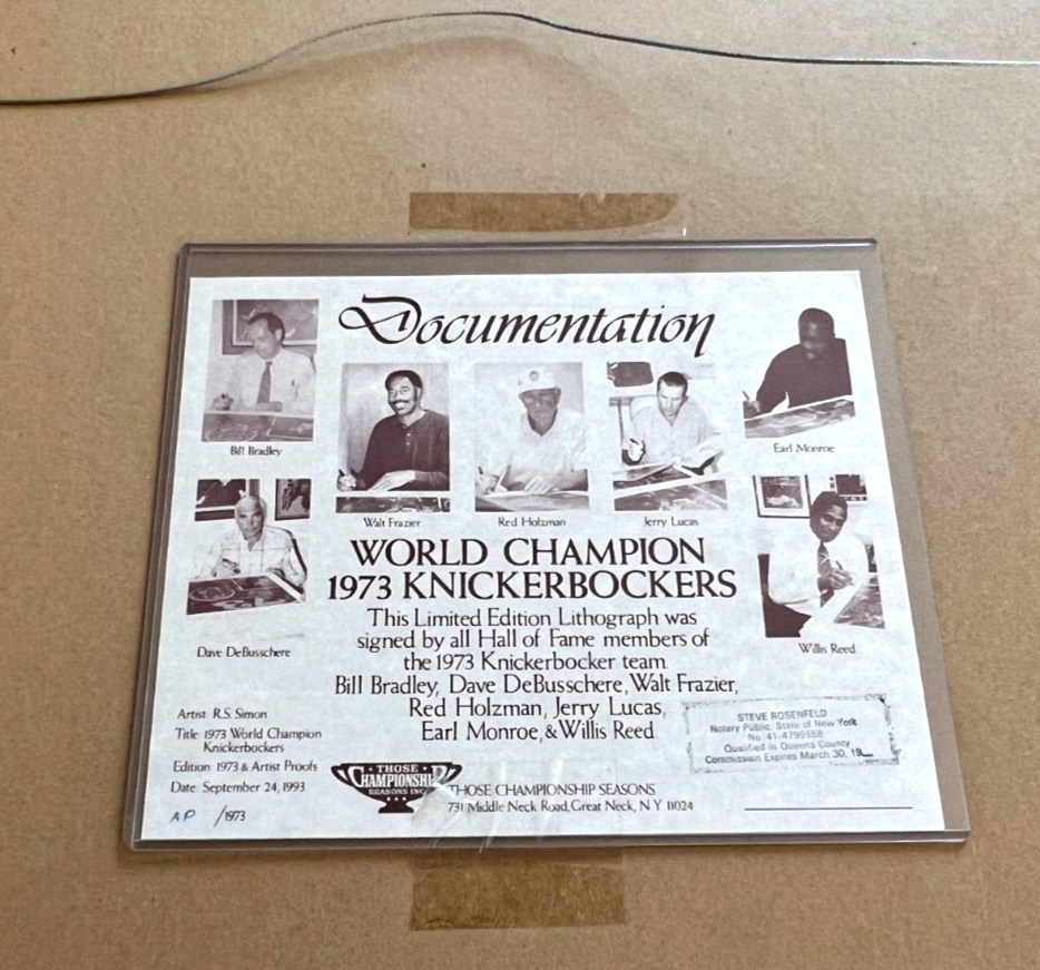 1973 New York Knickerbockers NY Knicks Team Signed 16x20 Photo Auto Frazier COA