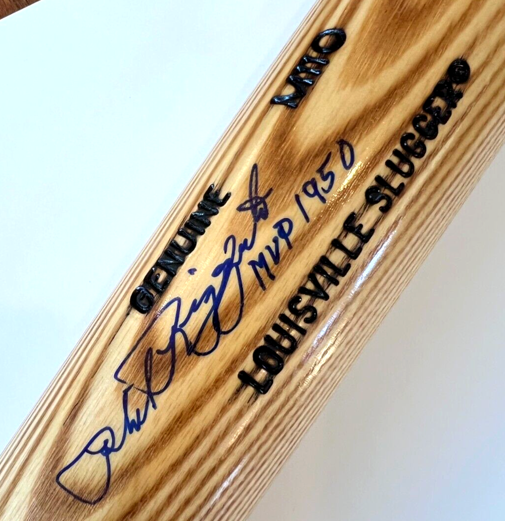 Phil Rizzuto MVP 1950 Inscribed Signed Baseball Bat Louisville Slugger Auto JSA