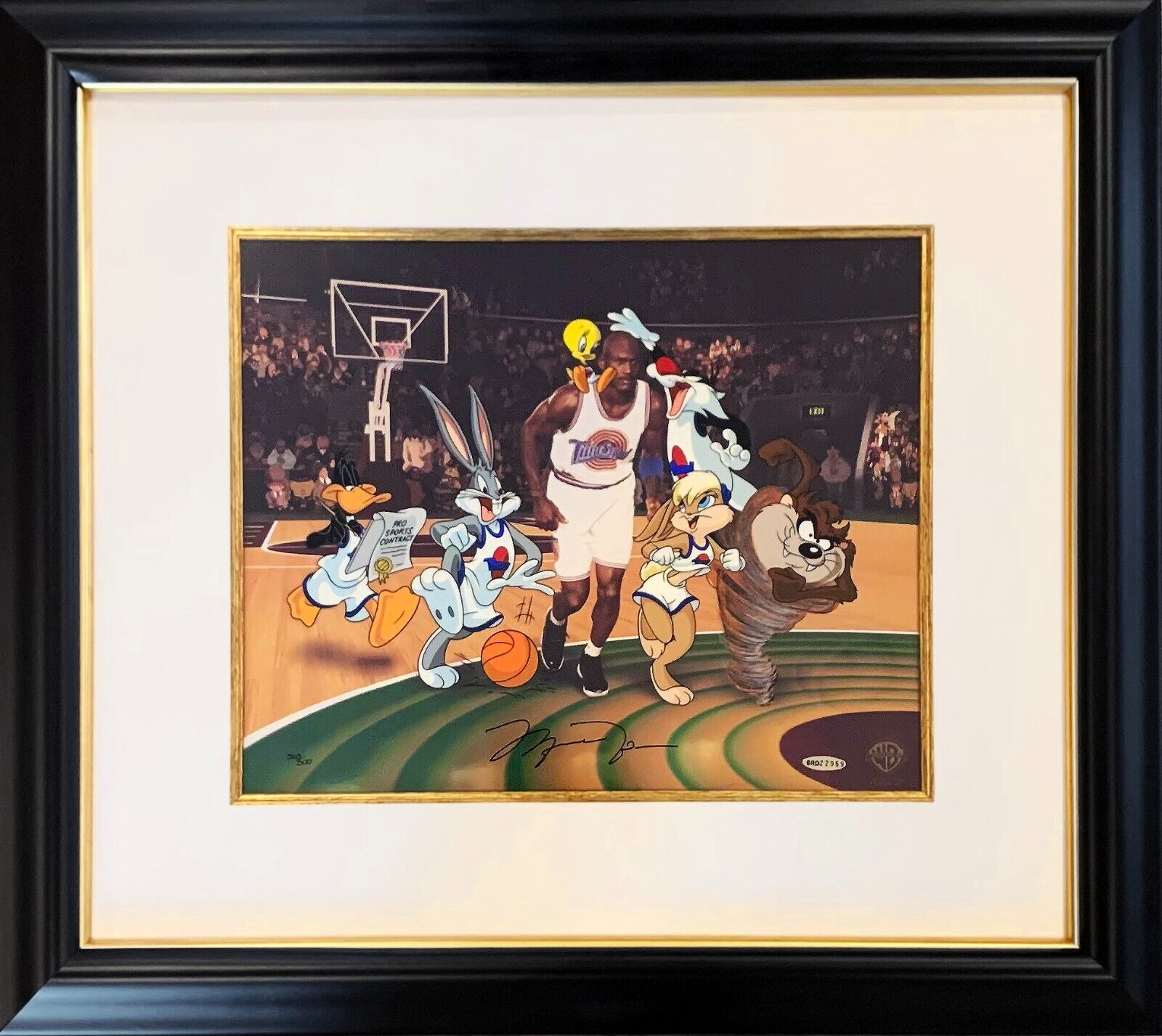 Michael Jordan Signed Space Jam Cel Photo. Auto Upper Deck, UDA Limited Edition