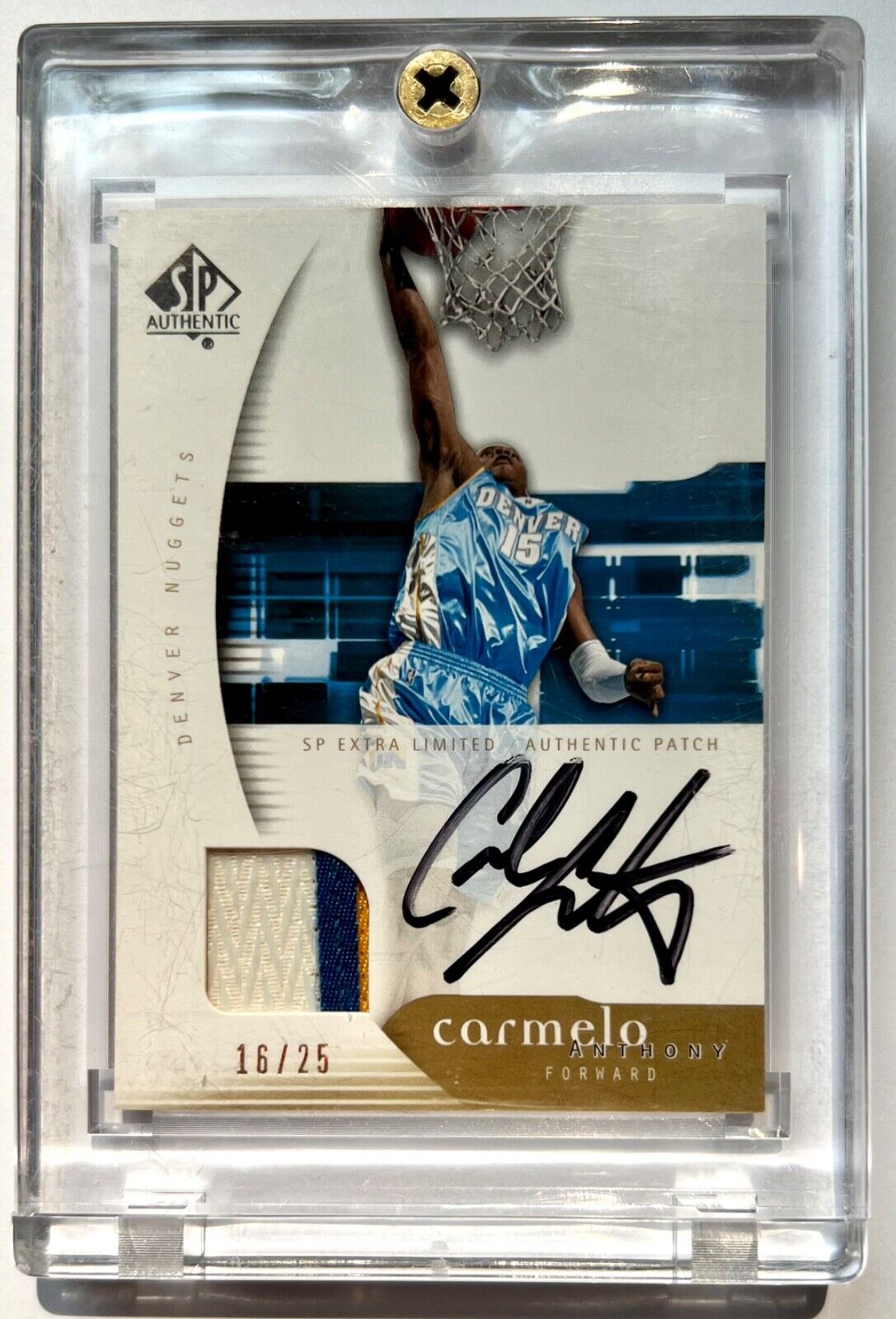 2005 Carmelo Anthony Upper Deck SP Authentic Patch Auto Extra Limited /25 Rare